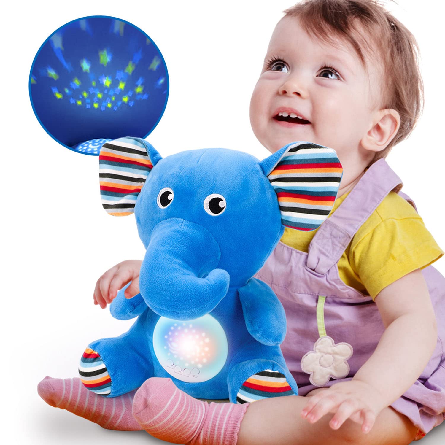 AM ANNA Baby Sleep Soother Toy Music Toy Toddler Kids Baby Toys with Night Light & Soothing Sounds Lullaby Sleep Toy Gift for Toddler Newborn and Up Boy Girls