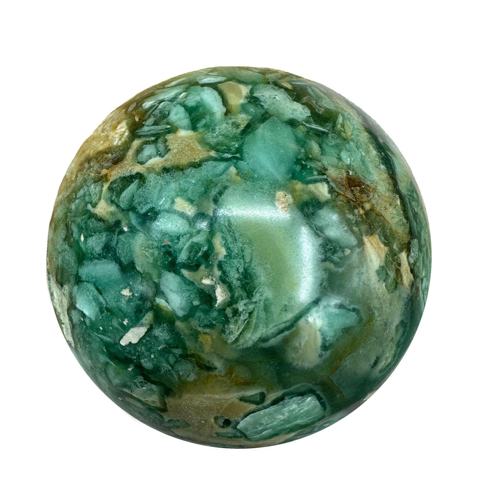 AARTERZZA Green Fluorite Root Crysta Ball Crystals Gemstone Sphere Decorative for Divination Fengshui Home Decor Lucky Stone