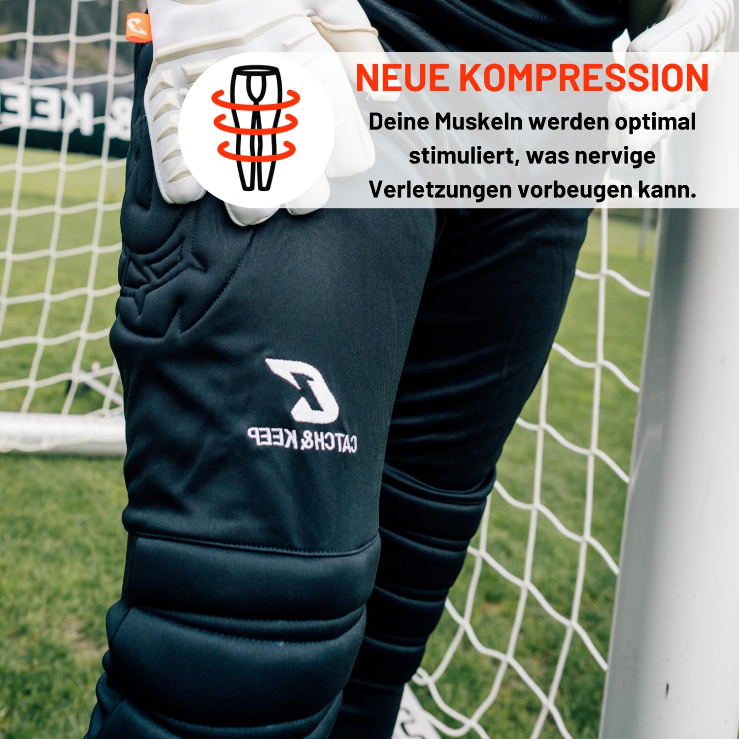 CATCH & KEEP Torwarthose Flight Protection lang - Premium Fußball Trainingshose - Sporthose für Herren, Damen und Kinder