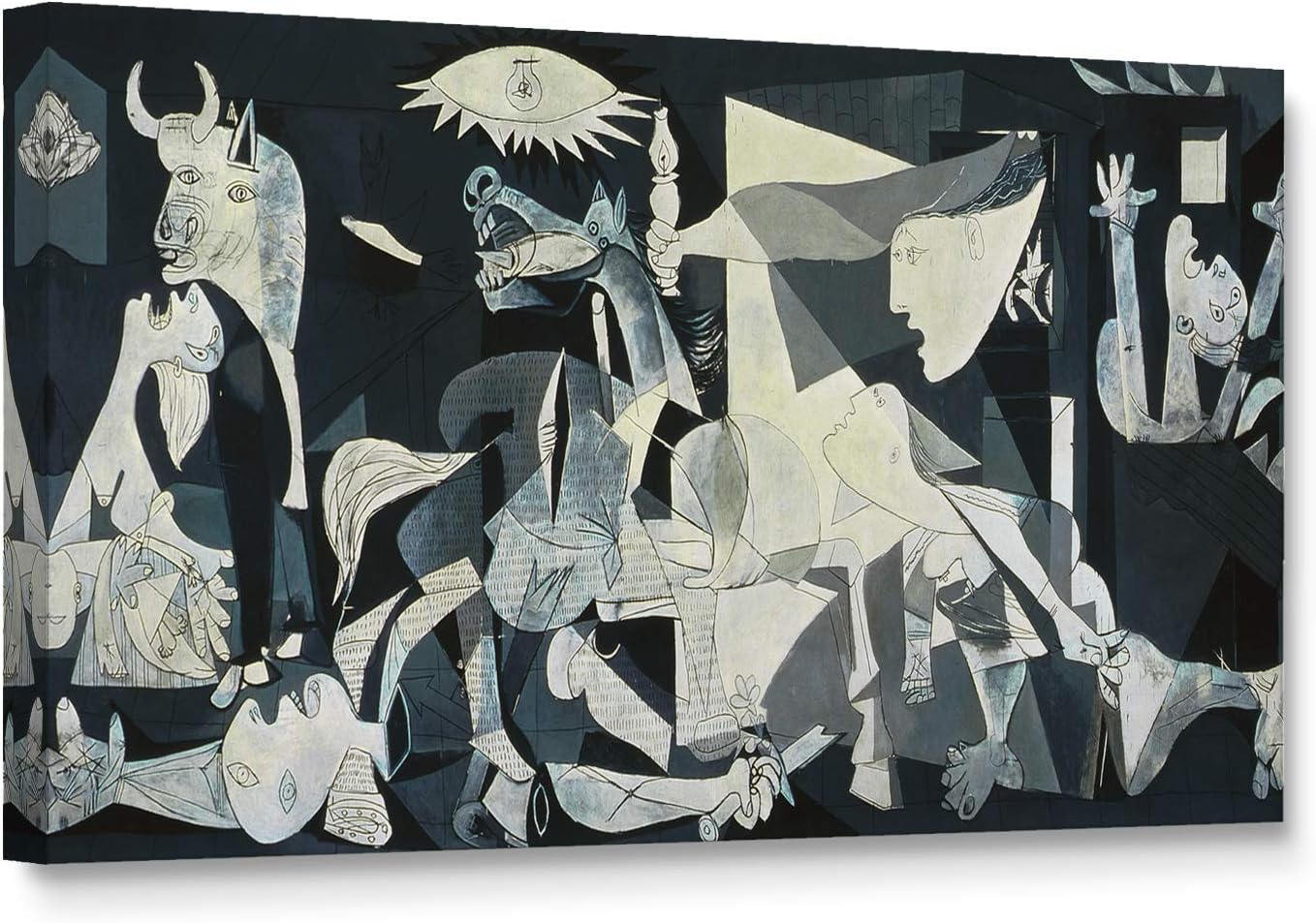 Niwo ART - Guernica, World's Most Famous Paintings Series, Canvas Wall Art Home Decor, Gallery Wrapped, Stretched, Framed Ready to Hang (36"x18"x1.5")