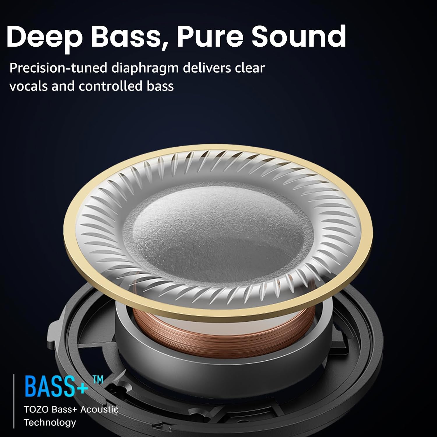 TOZO A1 Wireless Earbuds Bluetooth 5.3 Light Weight in Ear IPX5 Waterproof Headphones 2 Mic for AI Calls, Immersive Premium Sound Bass Headset with Charging Case, 32 Presets EQ Customization via App - Image 6