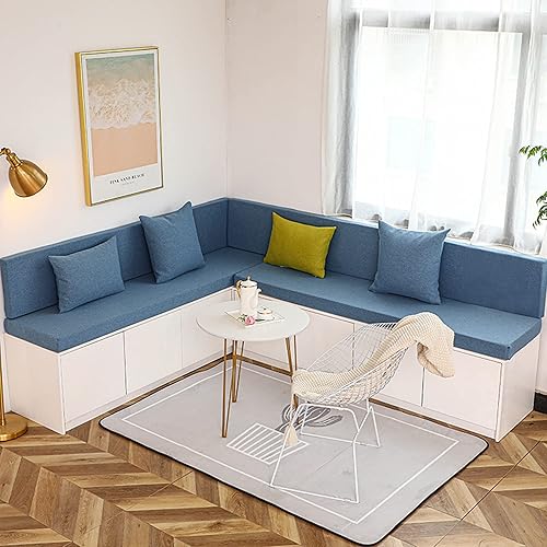 Miniatura 5 de Cojín de banco de espuma viscoelástica, cojín de espuma con lazos para interiores y exteriores, cojín de patio, cojín de silla de jardín, porche,