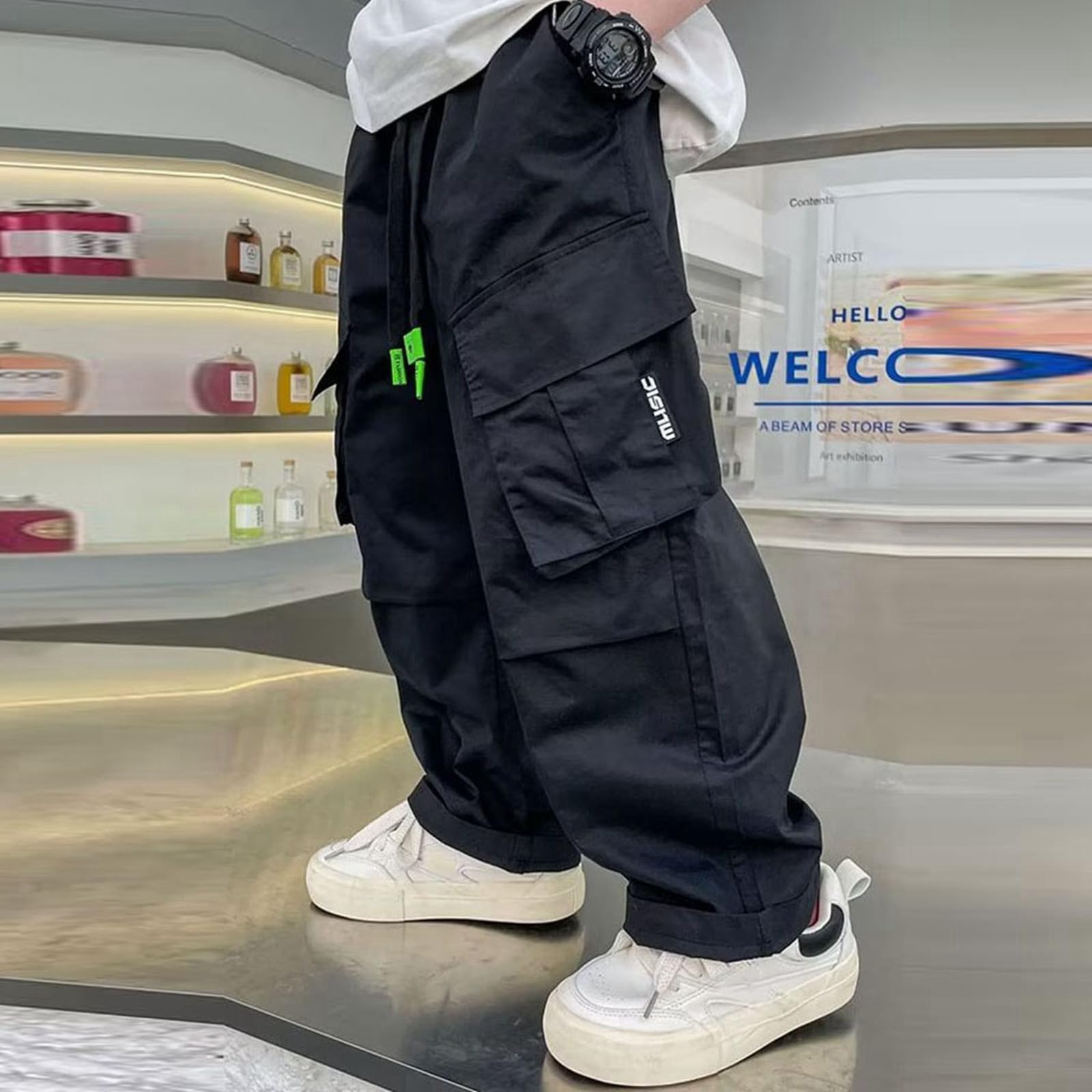 Genérico Pantalones de Chandal Niño Pantalones Cargo Casuales de Verano para Niños Ropa Deportiva Moda Infantil Confortables y Sueltos