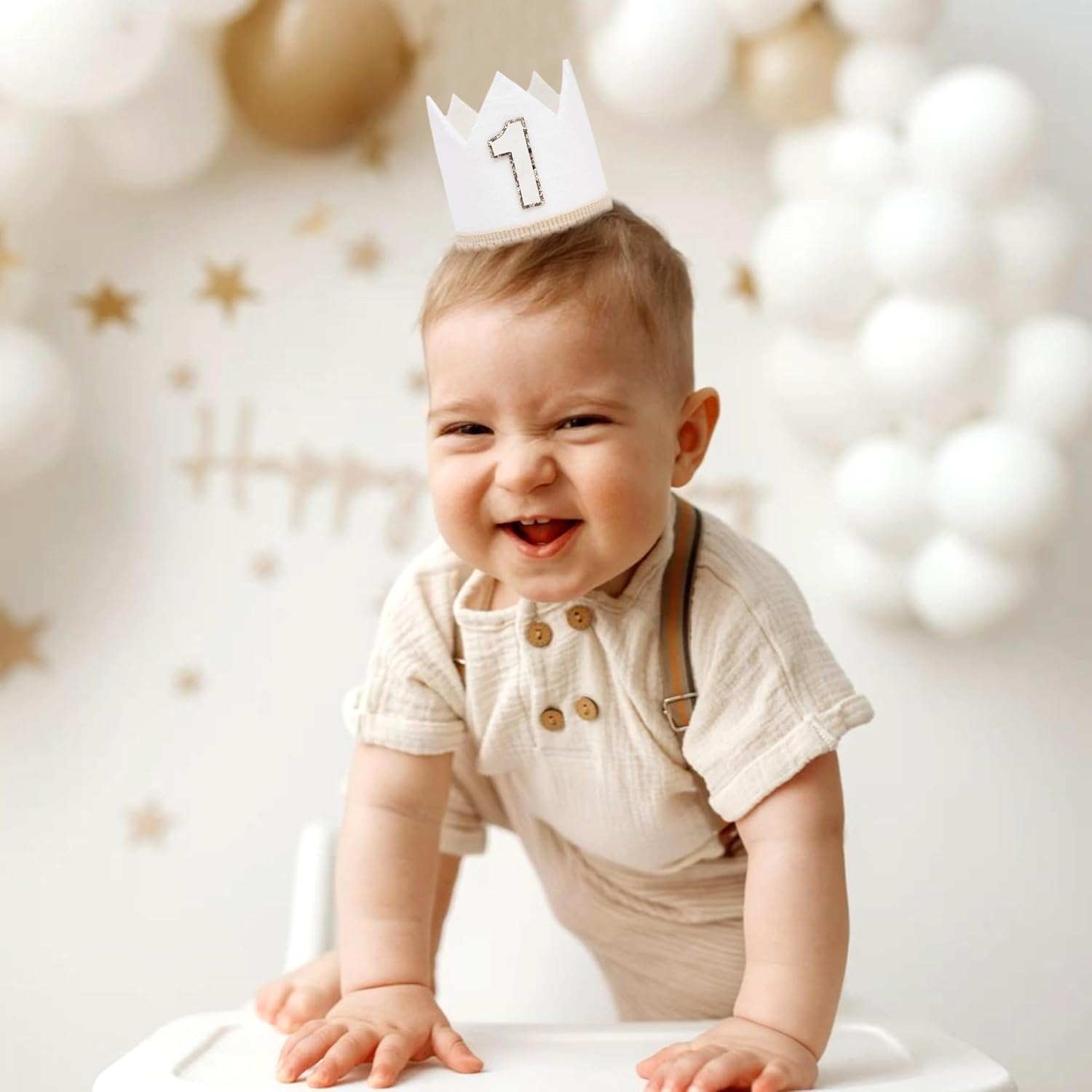 Simple 1st Birthday Party Crown - Classic First Birthday Hat, Unisex One Birthday Decor for Photo Props - Image 4