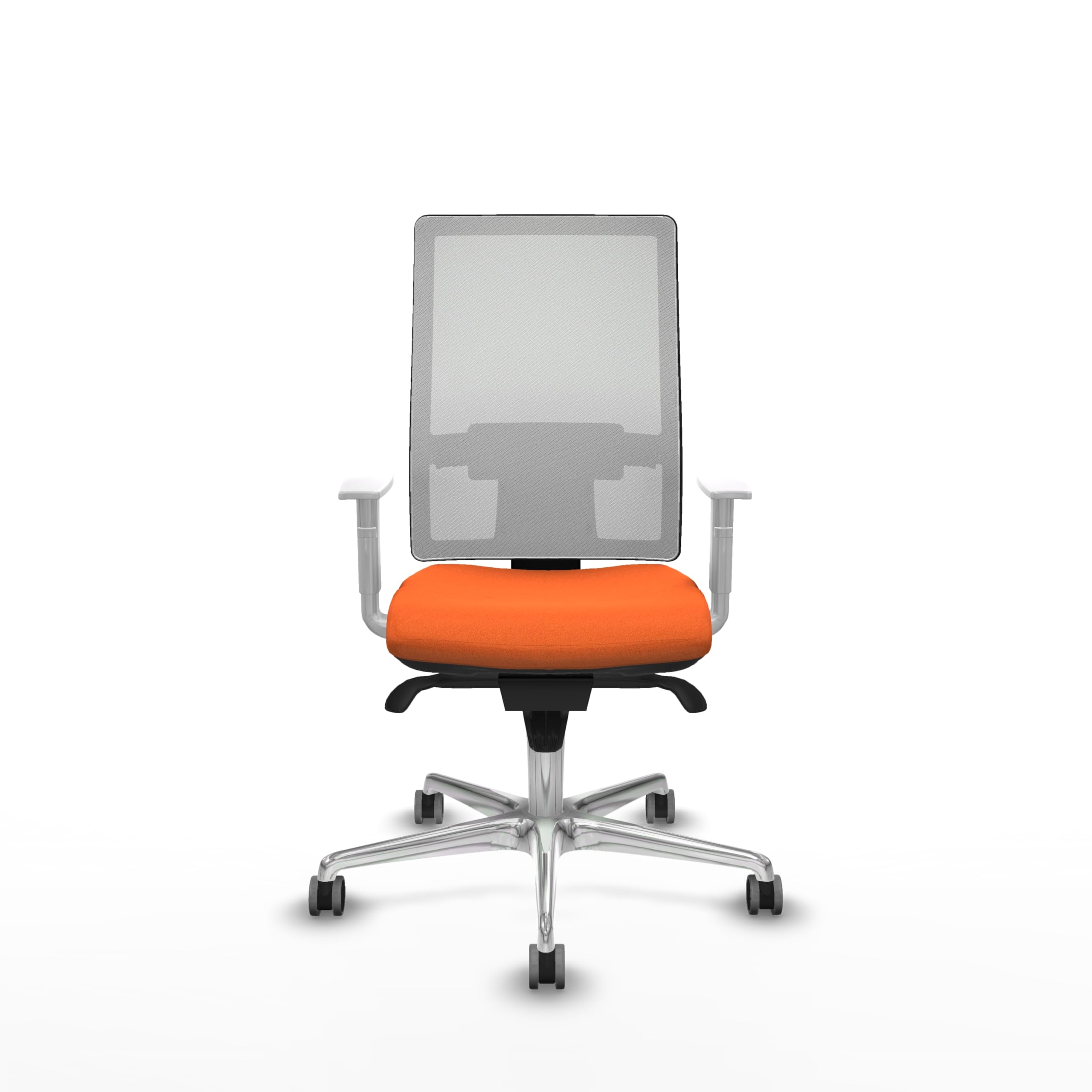 Piqueras y Crespo Horna: La Mejor Silla de Escritorio Calidad Precio con Respaldo Regulable en Altura, Apoyo Lumbar L1D, Brazos Blancos y Mecanismo sincro 5 Posiciones