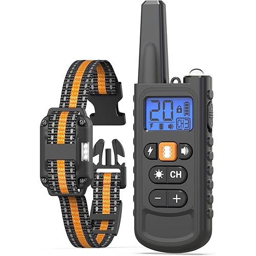 Dog Shock Collar with Remote Control - 3300FT Training Collar for Small to Large Dogs (8–120lbs), IPX7 Waterproof E Collar with Beep, Vibration, Shock & Light Modes, Rechargeable Design