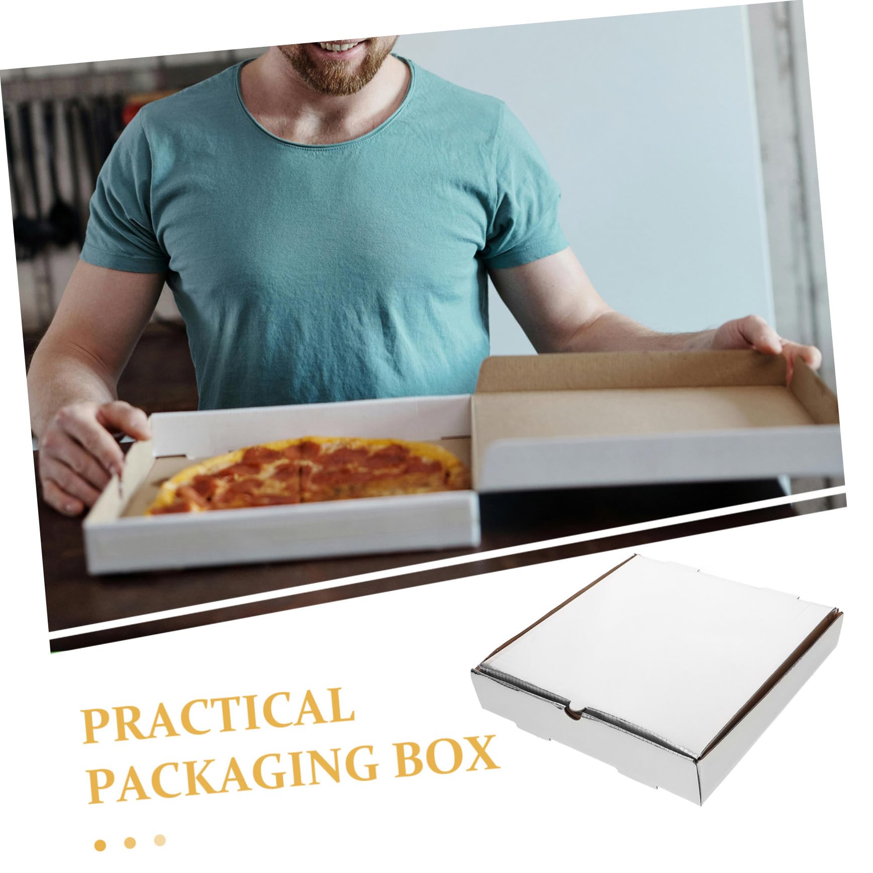 PRETYZOOM 10pcs Pizza Wrapping Boxes Corrugated Paper Pizza Boxes for Takeout Insulation Feature