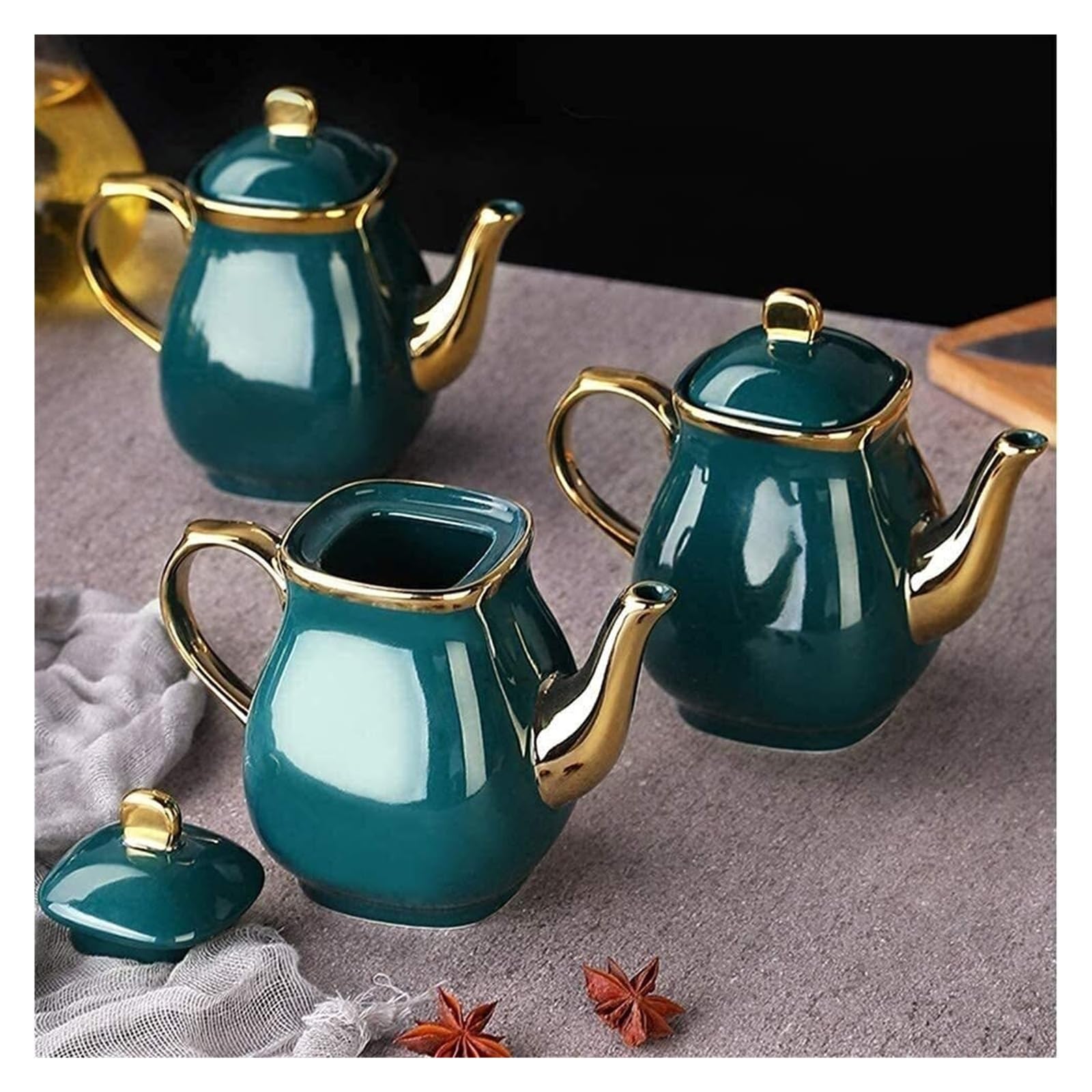 Set Olio e aceto Dispenser di Olio e aceto, Bottiglia Vintage in Ceramica Verde, Bottiglia di Olio in Ceramica Salsa di soia aceto ampolla, condimento Liquido Oliera