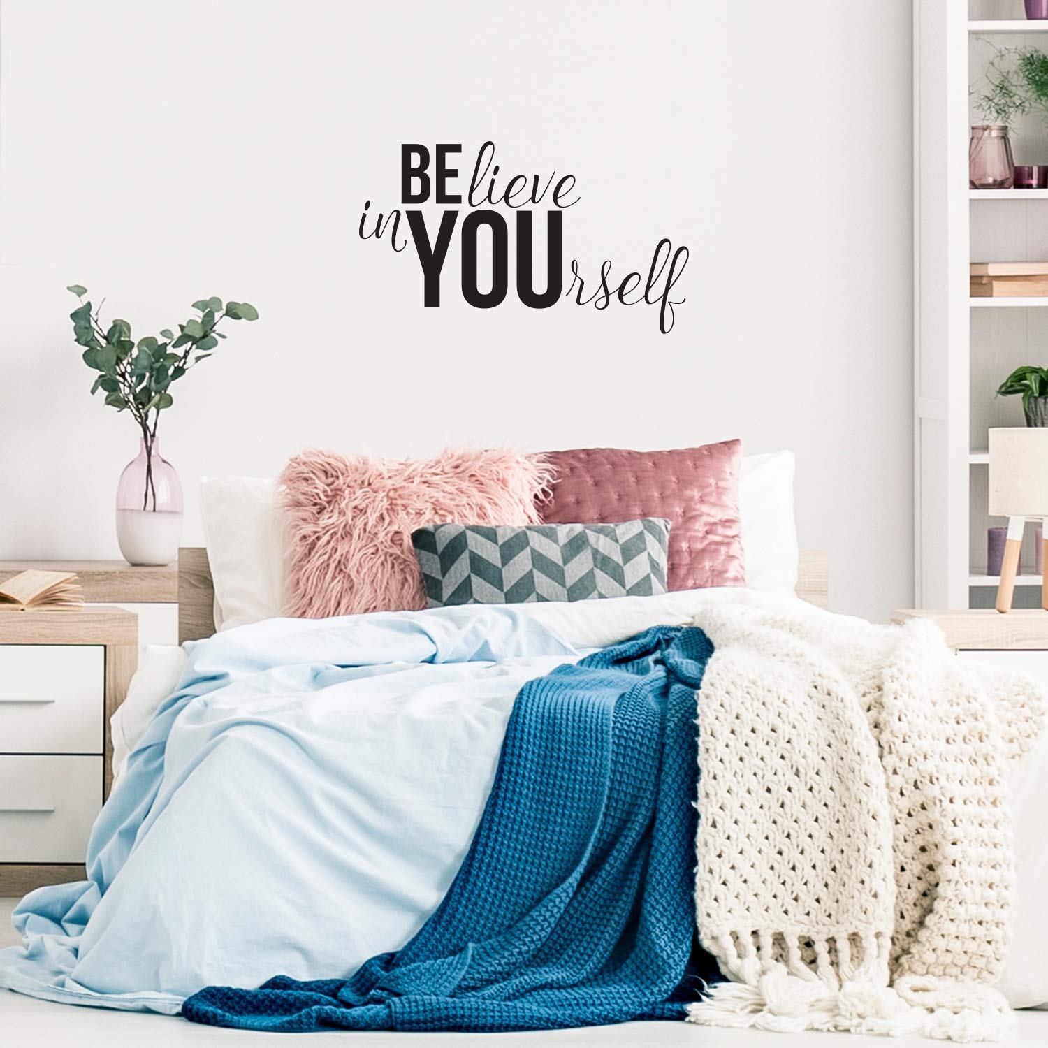 KYSUN "Believe In Yourself" Vinyl Wall Decal - Inspirational Handwriting Quote For Home Decor (22x8 Inches) - View #4