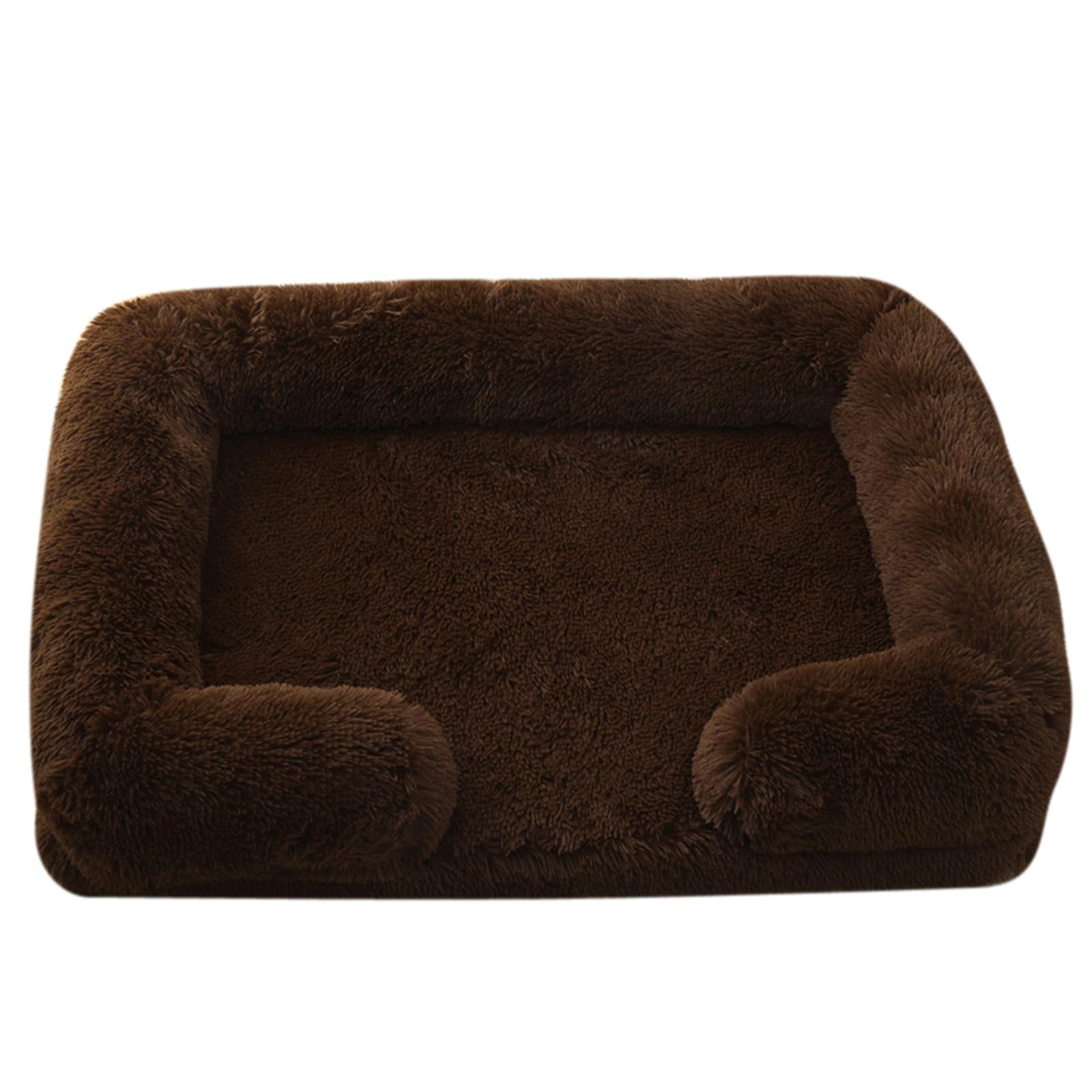 Hixingo Panier Chien Couleur Unie,Panier Chat en Peluche Portable Coussin Chien,Animale Tapis avec Antidérapante,Lavable Coussin pour Chat,pour Grande Moyen Petit Animale (Café,XL(105x65x20cm))