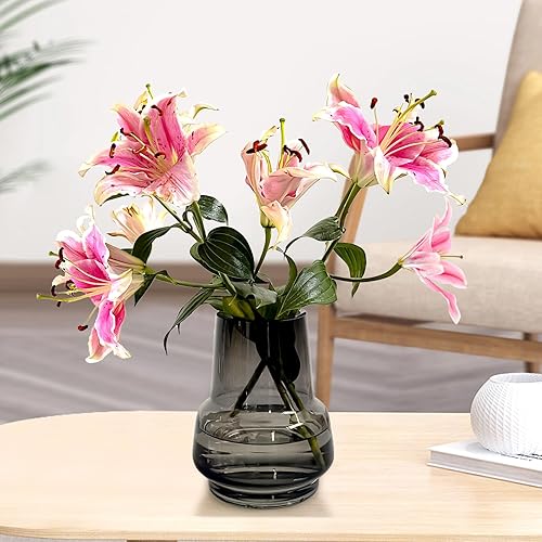 Miniatura 3 de Aoderun Jarrón de vidrio para flores, hecho a mano, moderno, grande, para centros de mesa, sala de estar, oficina, comedor y mesa de café, cocina,