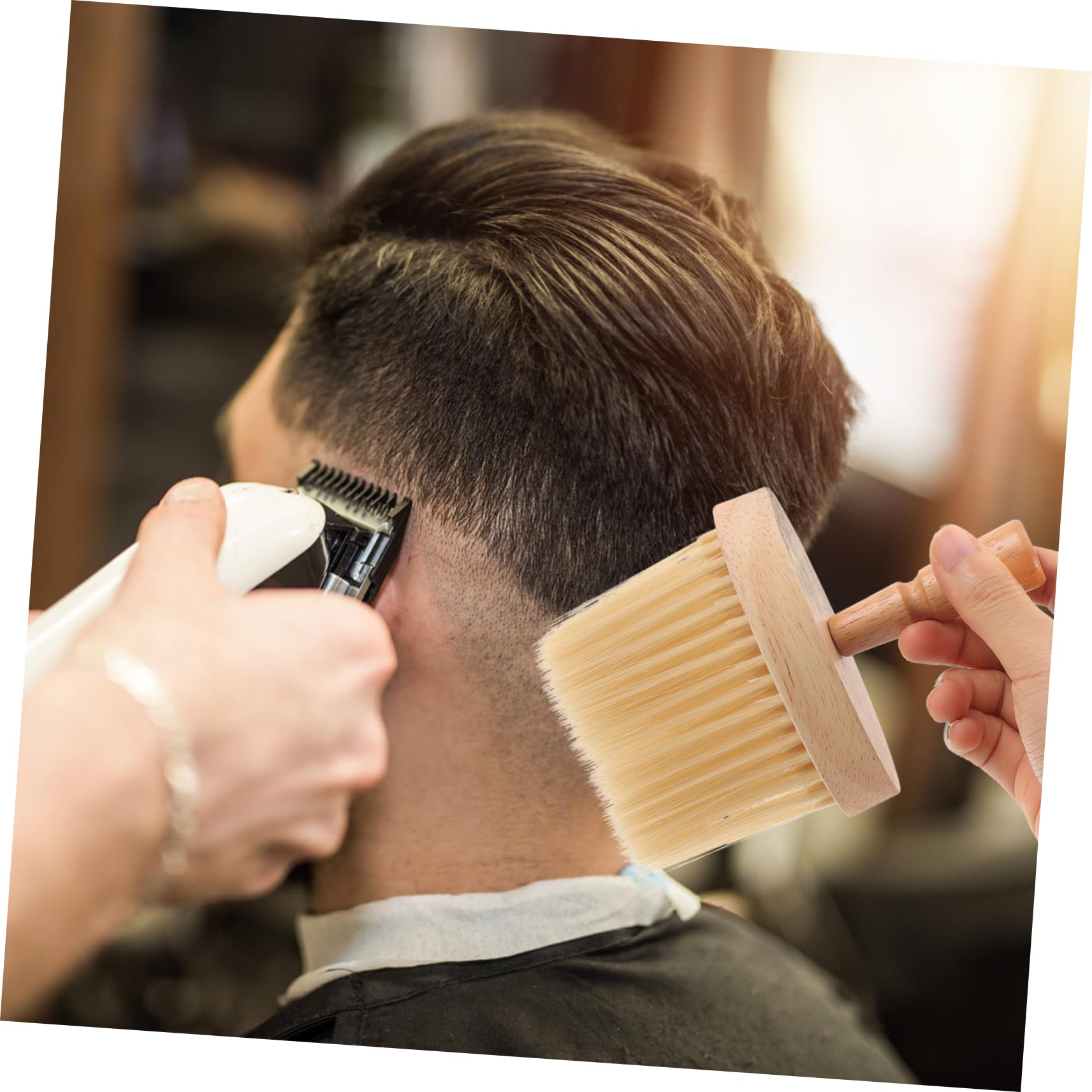 Beatifufu Comfortable Skin-friendly Brush Multi-functional Hair Sweep for Cutting Shaving Essential Barber Shop Accessory