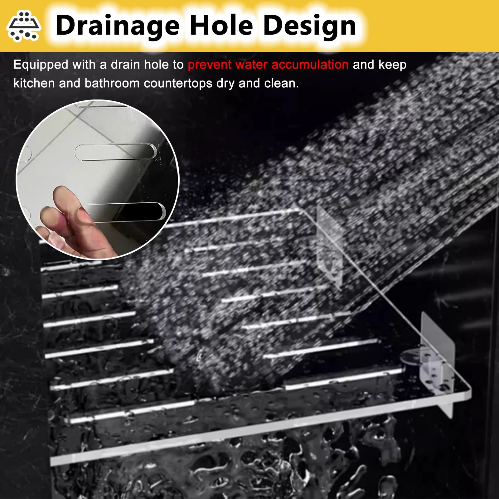 Estante rectangular personalizado para nichos de ducha de azulejos, lámina de drenaje acrílico transparente de 5/8 mm, inserto de estantería recortada para armario