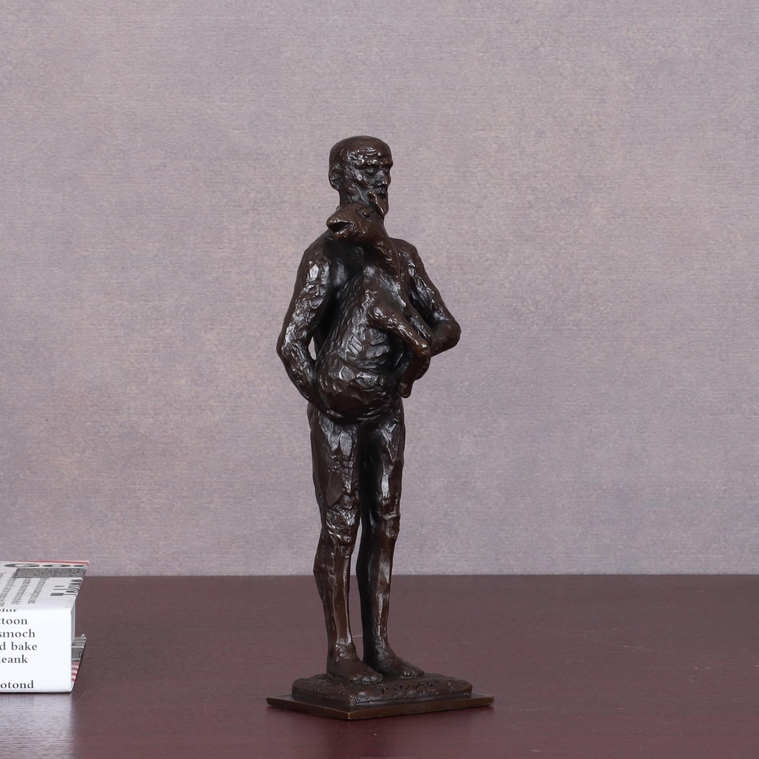 Bronze-Picasso-Skulptur "Ein Mann mit einer Ziege", Nachbildung, berühmte Skulptur, Handarbeit, Heimdekoration, 20 cm