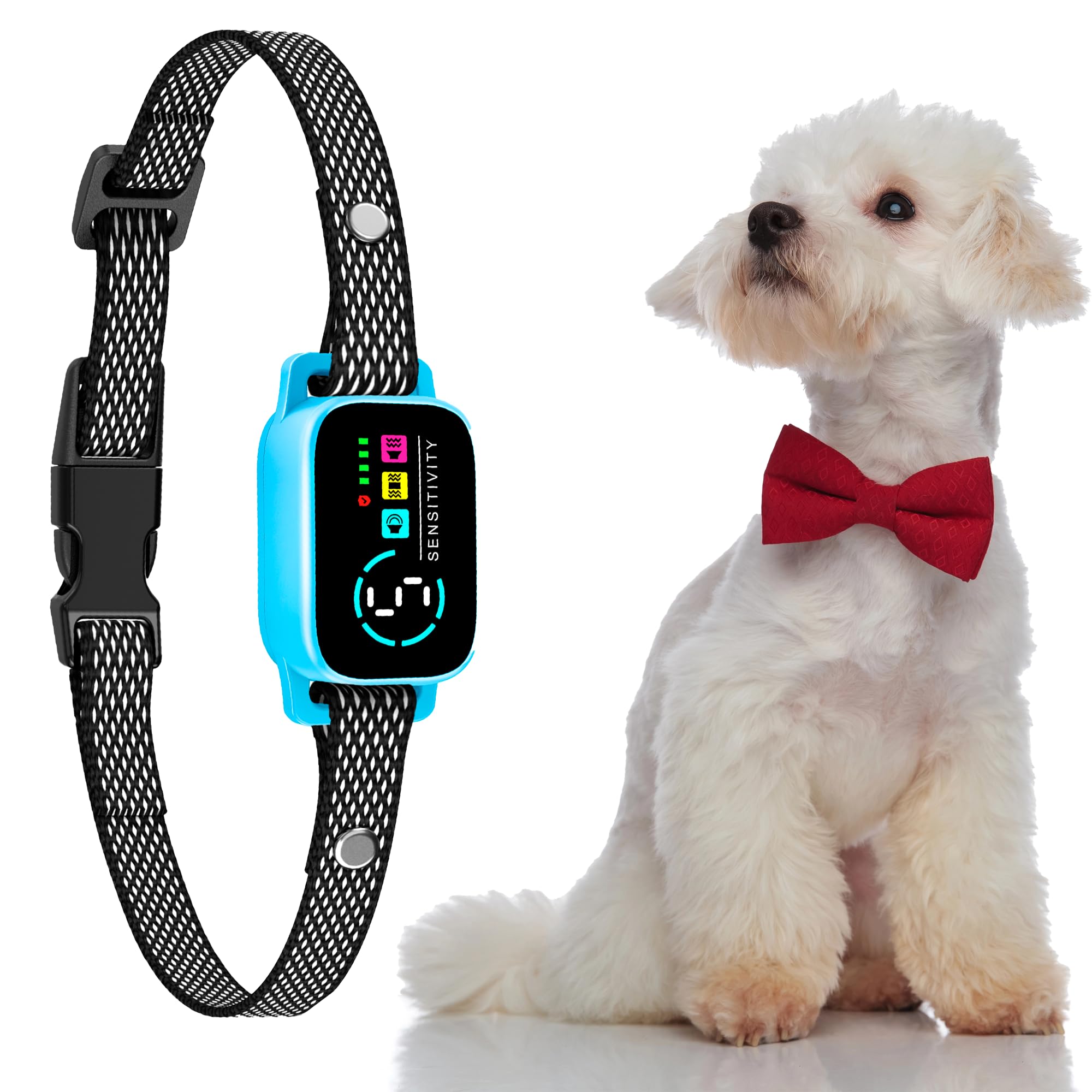 Bark Collar for Small Dogs with 3 Modes & 5 Sensitivity Levels (Blue)