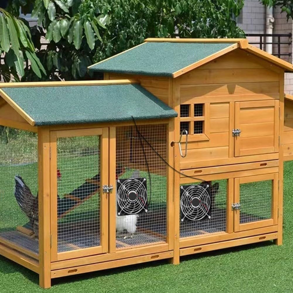 Ventola di ventilazione ad energia solare, 16 W, pannello solare resistente alle intemperie, kit con doppia ventola CC, per serra, pollo, casetta, capannone, sistema automatico di circolazione