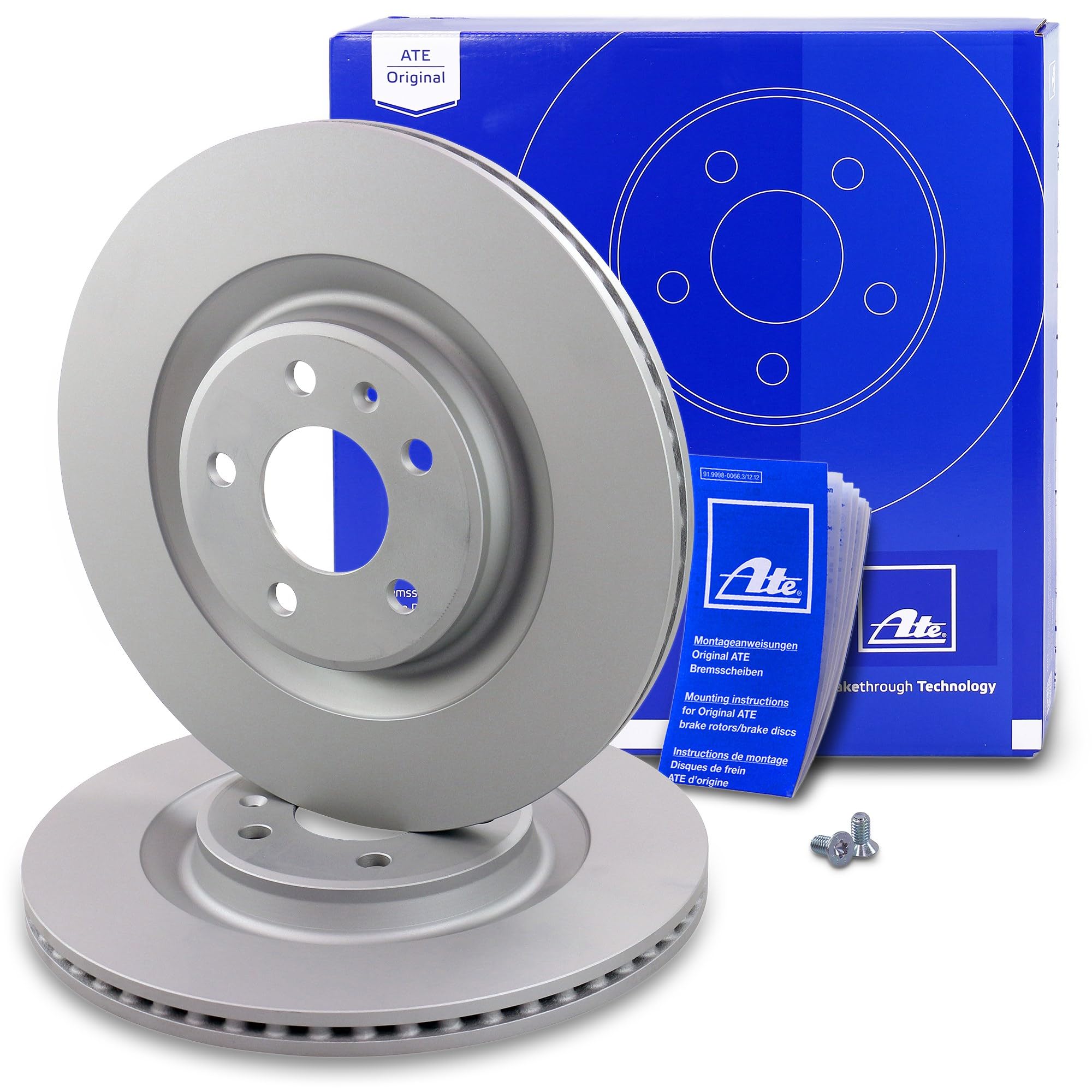 ATE Set di freni asse posteriore incl. dischi freno posteriori ¯ 330 mm ventilati e pastiglie freno posteriori + contatto di usura Compatibile con AUDI A6 Allroad C7, PORSCHE MACAN (95B)