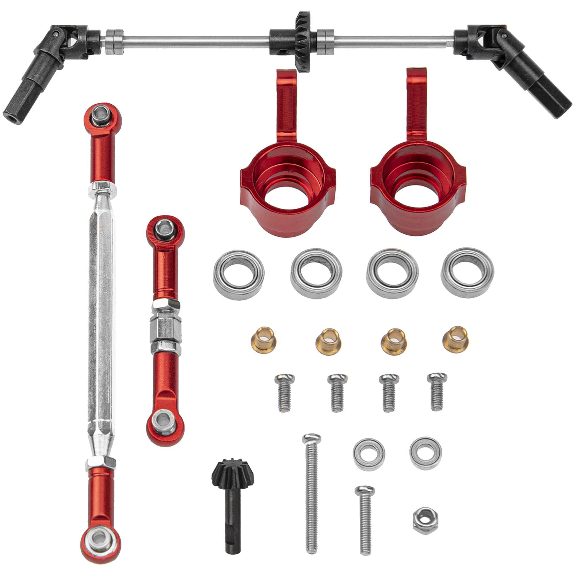 ShareGoo RC Metal Axle Gear Bridge Shaft Steering Cup Steering Rod Kit Compatible with MN D90 D91 MN99 MN99S FJ45 1/12 RC Car Spare Parts (Single