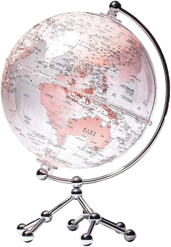 Amazon | 地球儀 ヴィンテージ世界地球儀透明地球儀金属三脚