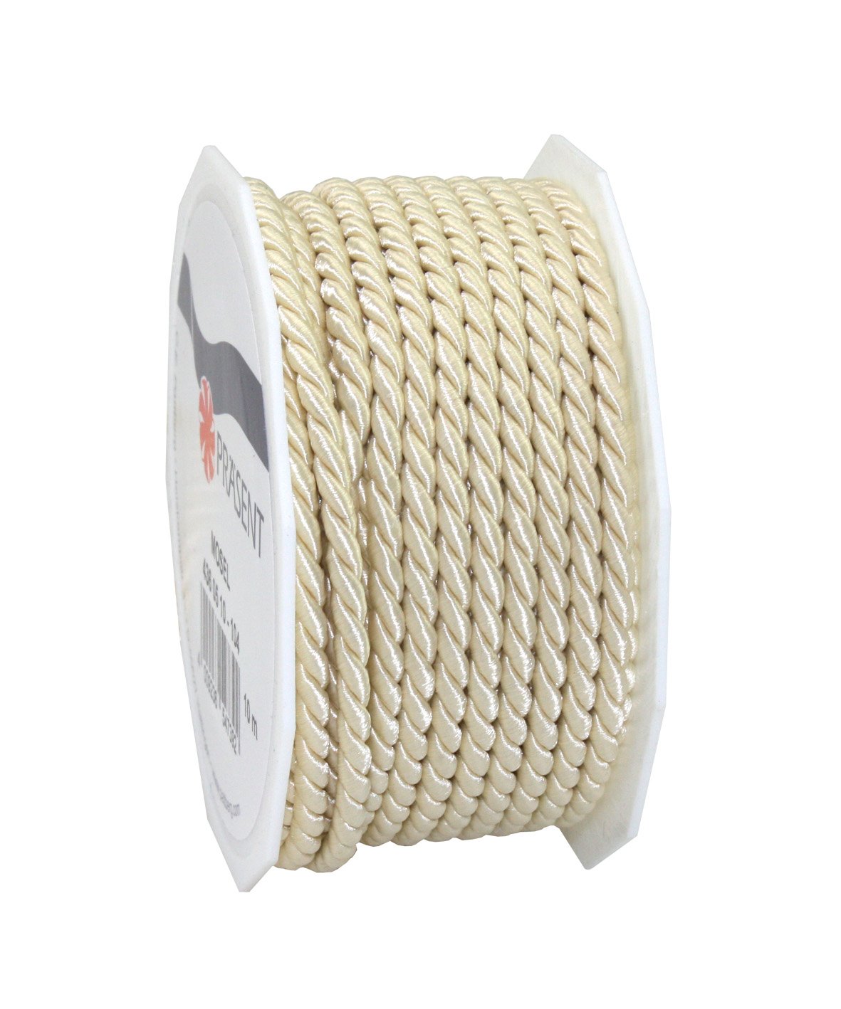 C.E. Pattberg Mosel Cord in Cream, 55 Yards of Braided Cord for Gifts, Parcels & Presents, 0.16 inches Width, Accessories for Decoration and Handicrafts, Tearproof Tape for Gift Wrapping