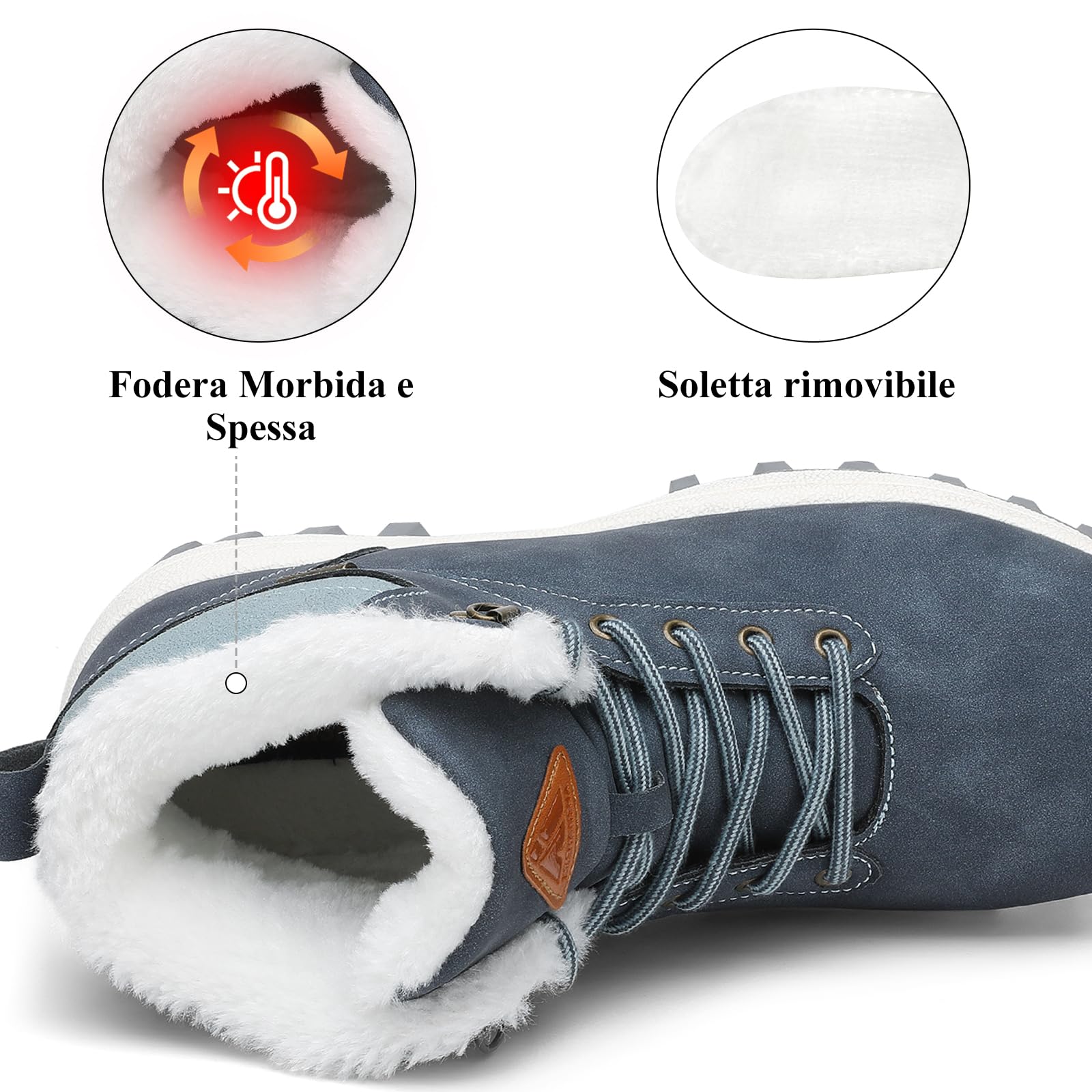 Pastaza Stivali da Neve Uomo Donna Trekking Scarpe Inverno Impermeabili Outdoor Pelliccia Sneakers