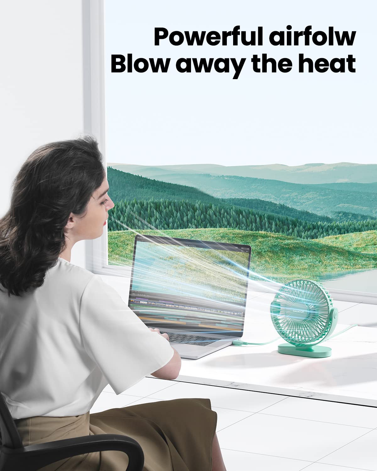 Snapklik.com : USB Desk Fan, 5.5 Inch Small Quiet Powerful 3 Speeds 90 ...