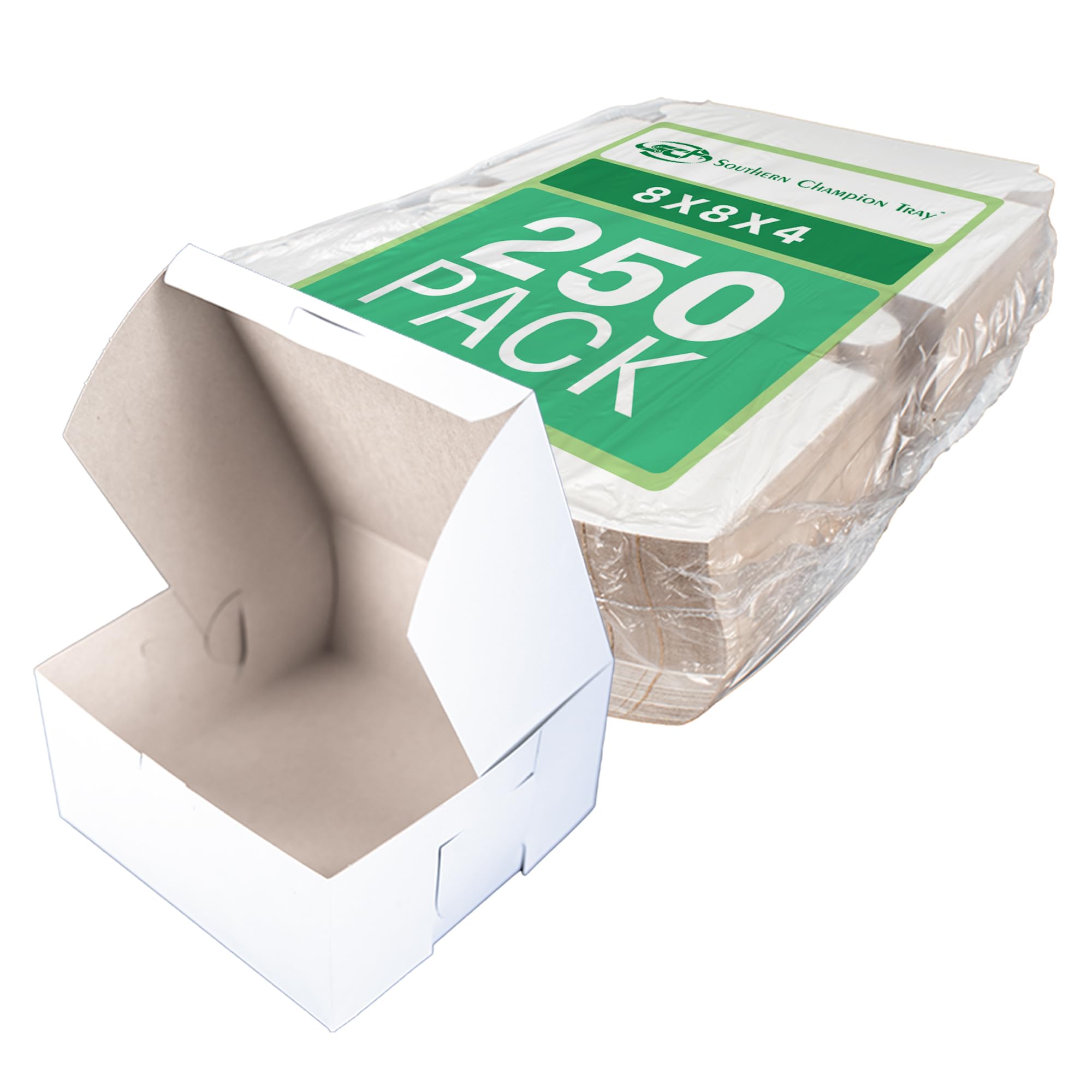 Southern Champion Tray 0941 Premium clay-coated Kraft Paperboard White non-window Lock Corner Bakery box, 20,3 cm lunghezza x 20,3 cm larghezza x 10,2 cm altezza (case of 250)