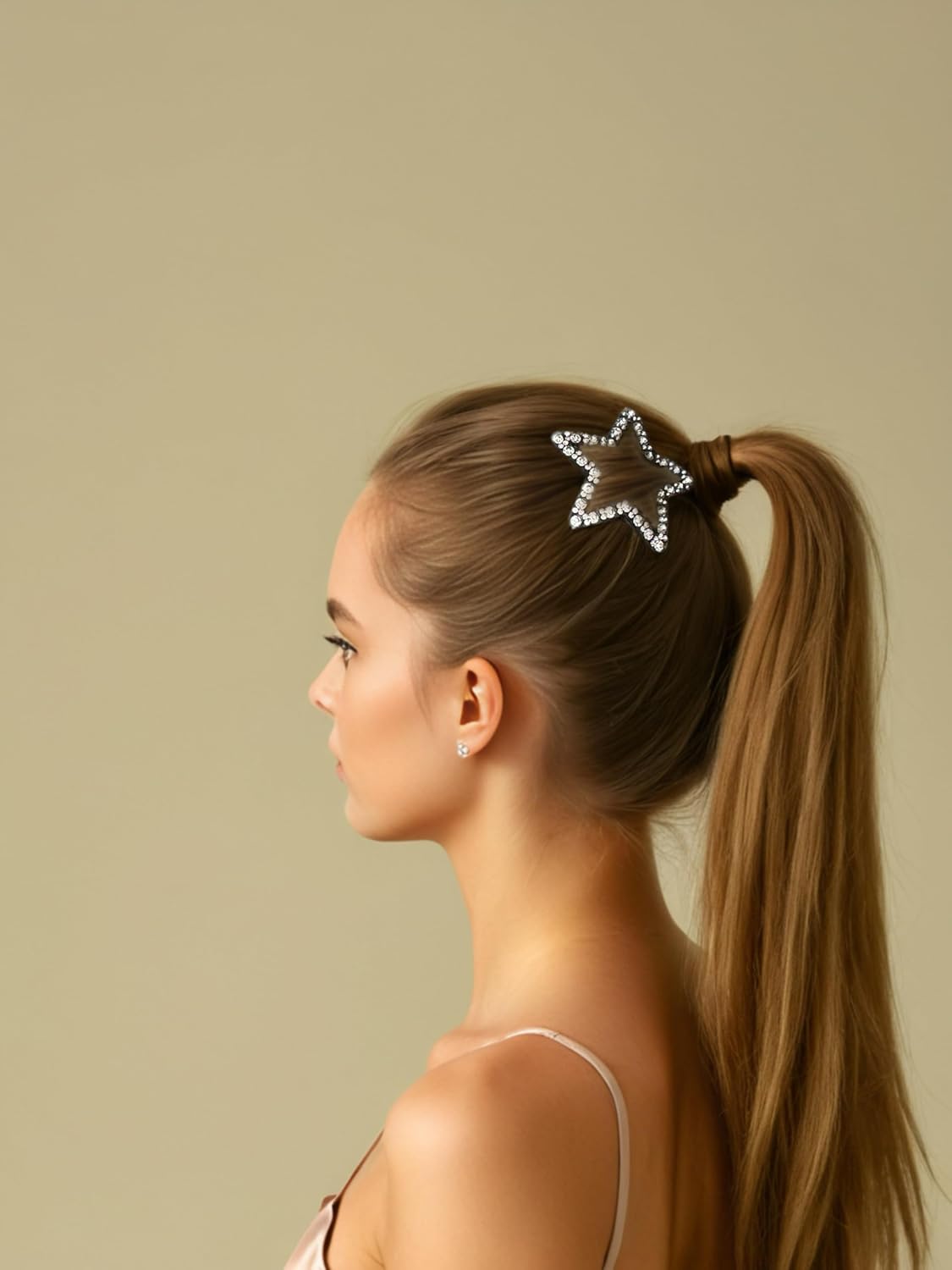 Y2K Star Snap Hair Clips with Crystal– 4 Pcs, Silver & Champagne Rhinestone Retro Barrettes, Sparkling Fun Metal Hair Accessories for Party & Daily Wear - Image 5