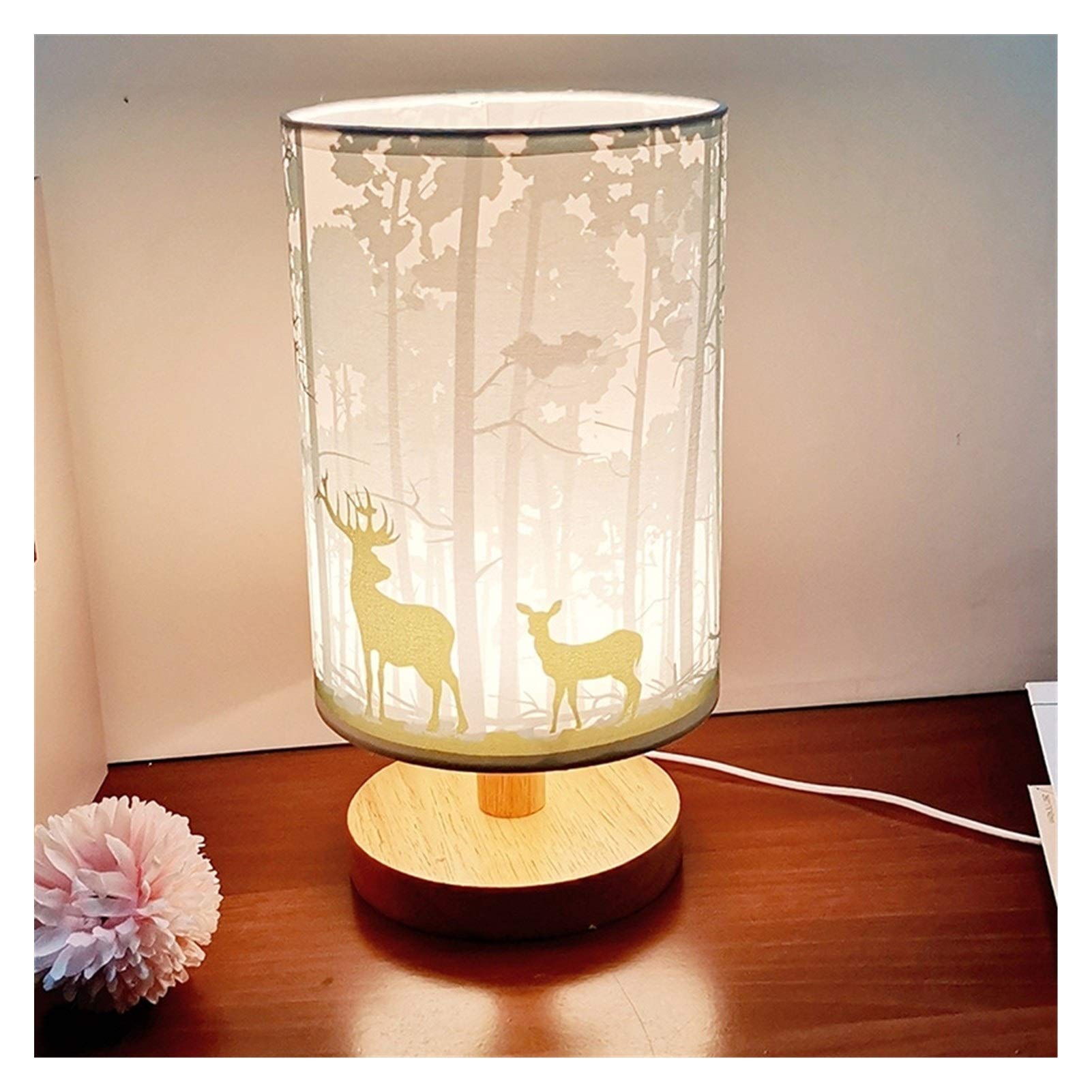 Lampa stołowa LED FXJ Nordic Wood do sypialni, lampka nocna