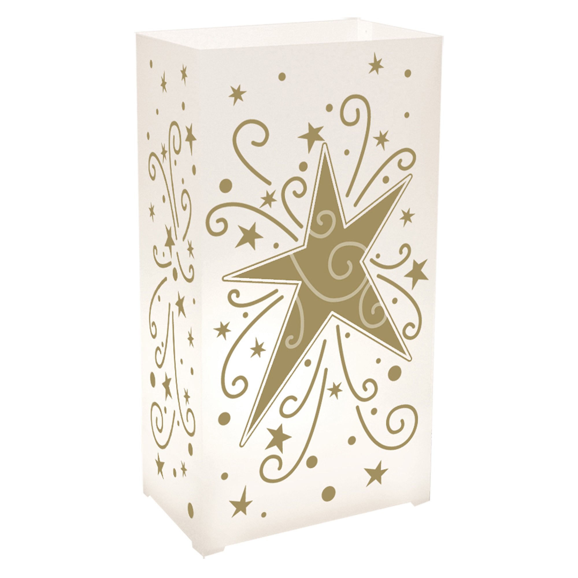 Plastic Luminarias- Star 12 Ct