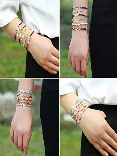 Miniatura 4 de 3624 Pcs Evil Eye Bracelets Pack Mexican Braclets Set ojo bracelet Protection Amulet Anklets Jewelry Gift for Women Girls Boys