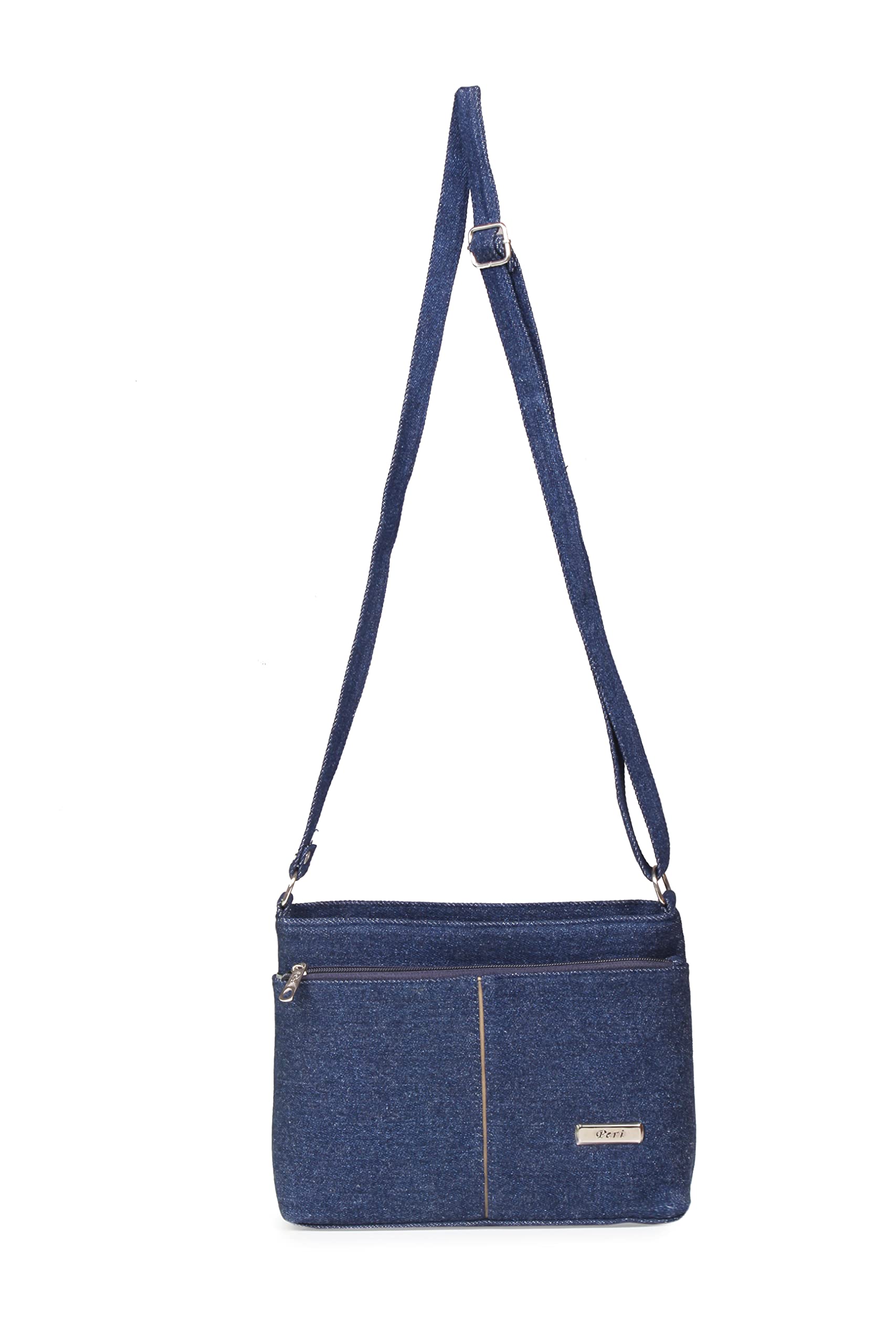 Denim Multipocket Sling Blue Purse With Long Adjustable Strap For Smart Mobile Phone Cosmetics Small Water Bottle Wallet Cards Eyewear-image-34