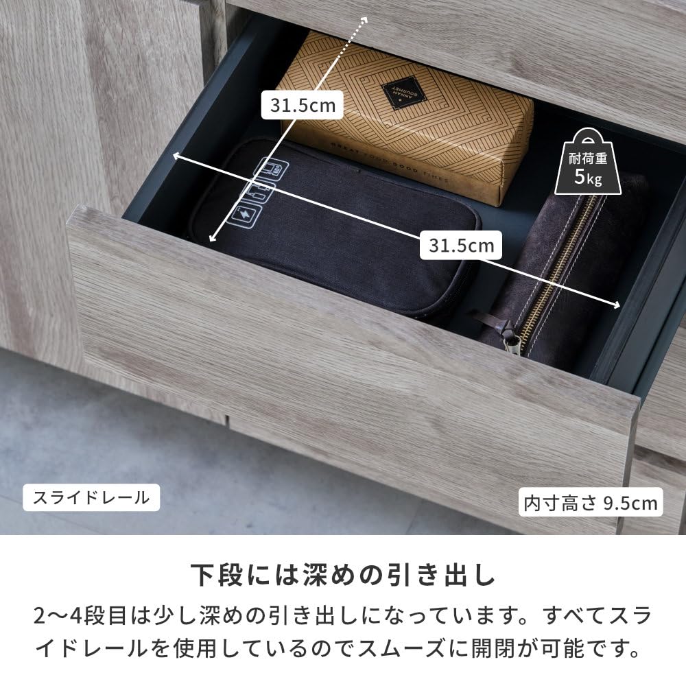 Amazon.co.jp: ISSEIKI サイドボード (幅80cm) MDF リヨン-4 サイド