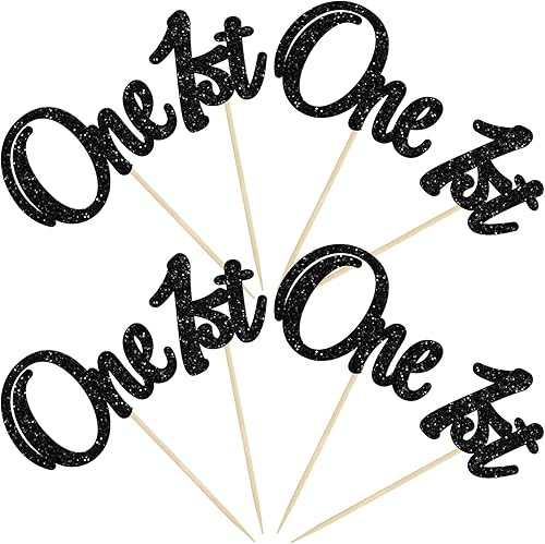 Miniatura 10 de Gyufise 24 piezas de dos adornos para cupcakes con purpurina para segundo cumpleaños para baby shower, fiesta de segundo cumpleaños, suministros de