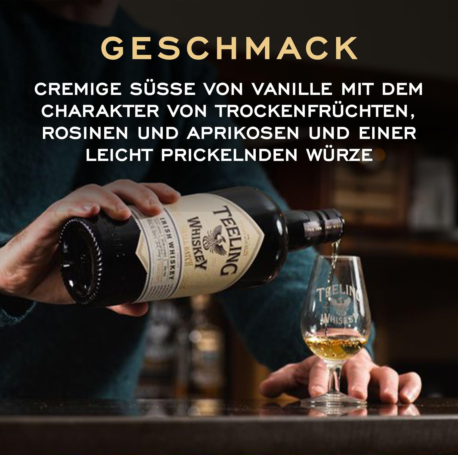 Teeling Small Batch Irish Whiskey, gereift in Ex-Bourbonfässern und abgerundet in mittelamerikanischen Rumfässern, 46% vol., 70cl / 700ml