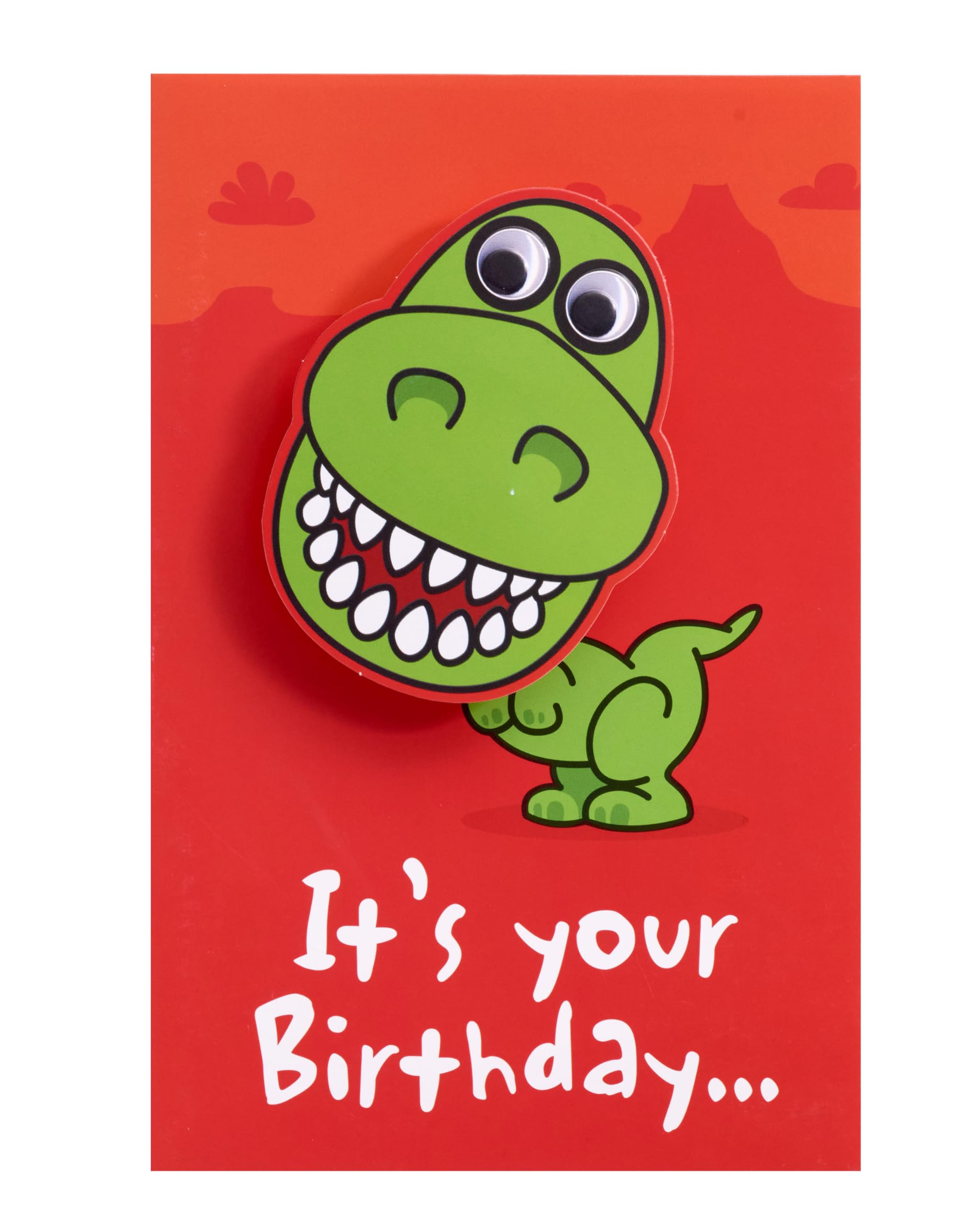 UK Greetings | Birthday Card for Him/Boy | Happy Birthday Gifts | Him, Boys, Men | 3D Cartoon Dinosaur Design | With Envelope | 143 x 216 mm