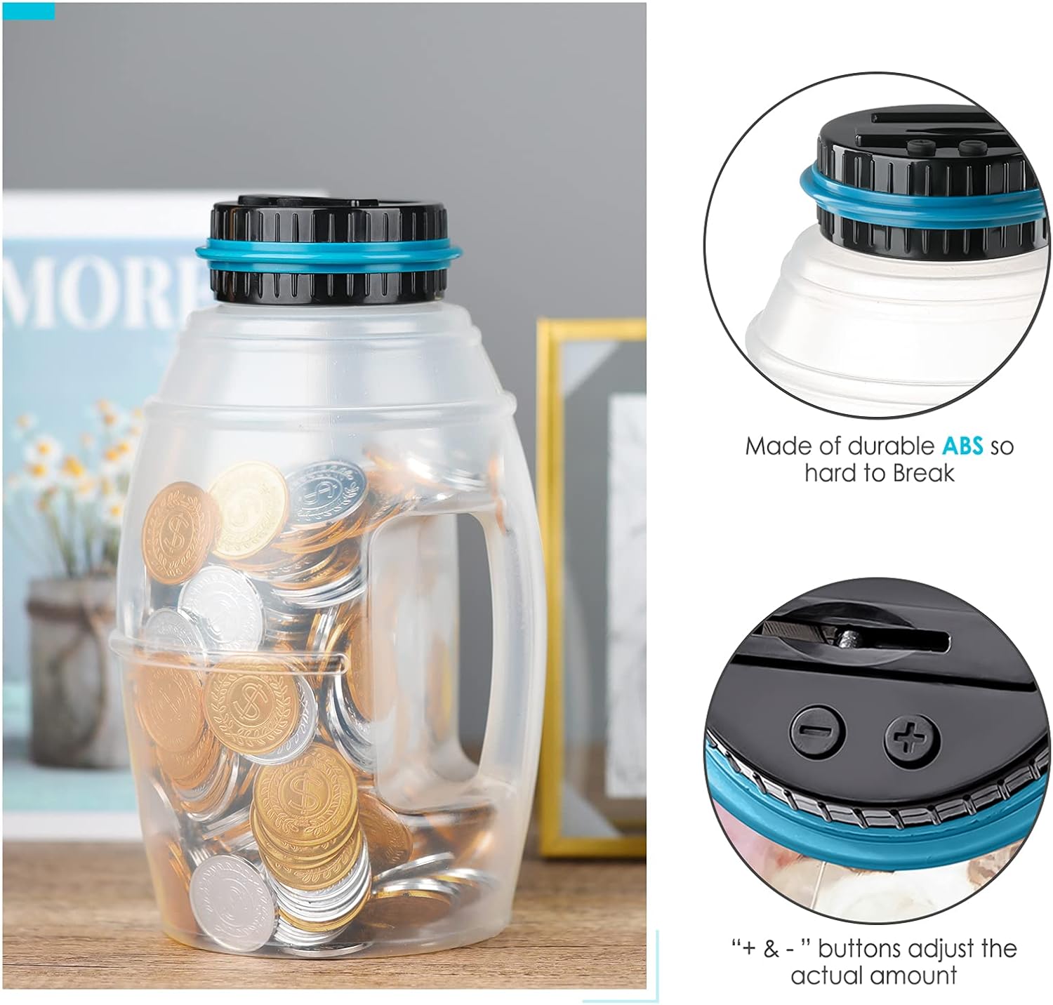 Vcertcpl XL 貯金箱 男の子用 大人用 デジタルコインカウンティングバンク LCDカウンター付き 容量2.8L 売れ筋 コインバン  Amazon.co.jp: Vcertcpl XL 貯金箱 男の子用 大人用 デジタル