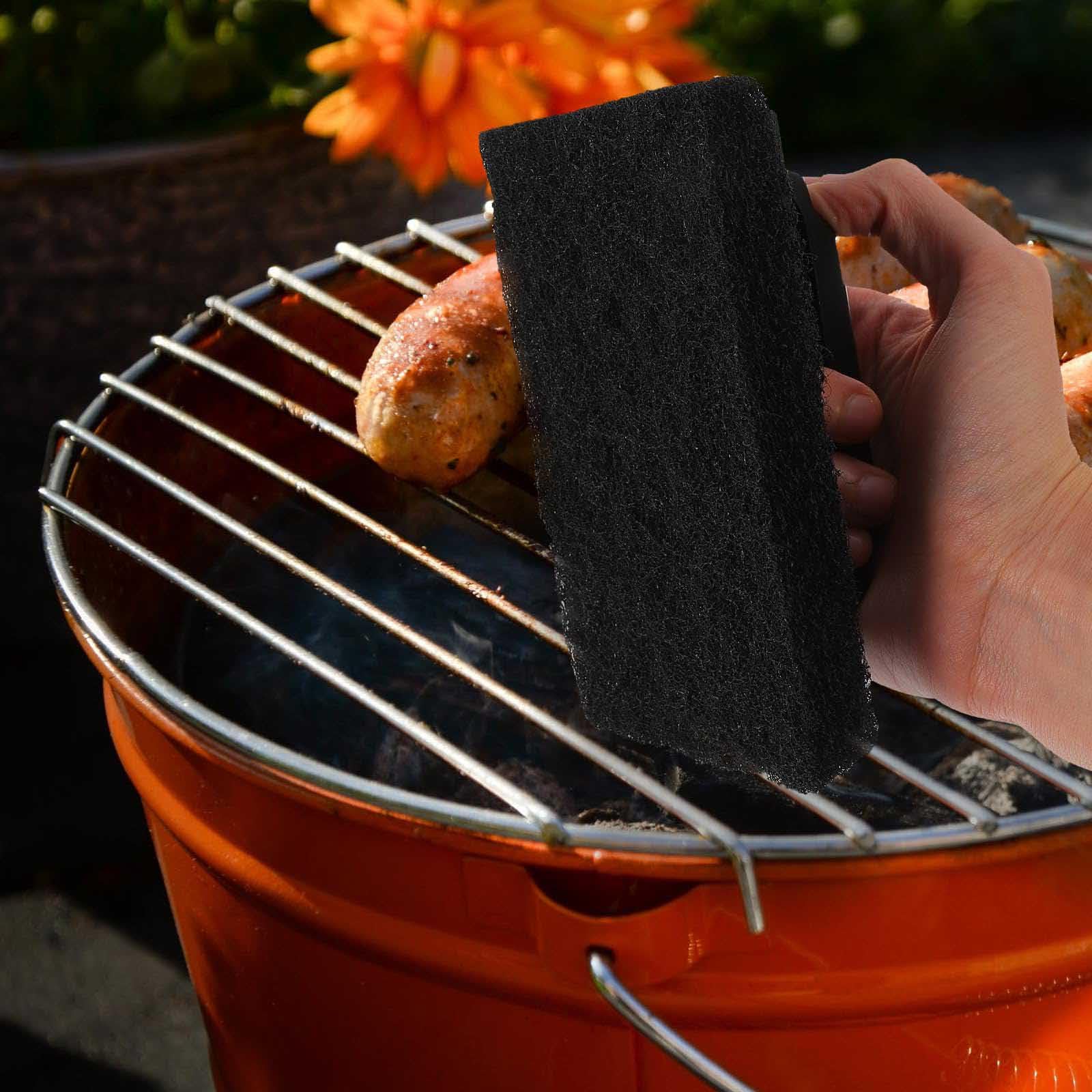 3er Set Grillschwämme Mit Griff - Grill Reinigungsschwämme Für Küche & Outdoor