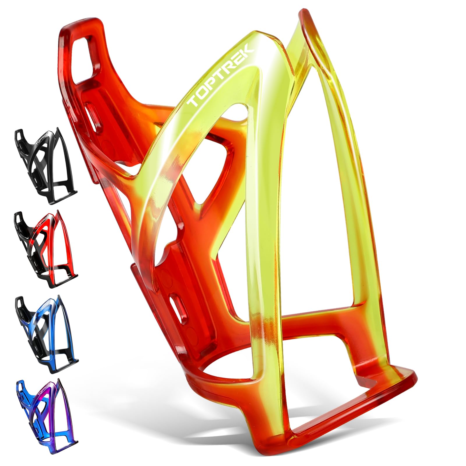 Toptrek Flaschenhalter Fahrrad, Farbverlaufen Getränkehalter Fahrrad 36g Leicht PC Fahrrad Flaschenhalter Haltbar für 6.5-8cm Wasserflaschen, Trinkflaschenhalter Fahrrad für MTB Rennrad Mountainbike