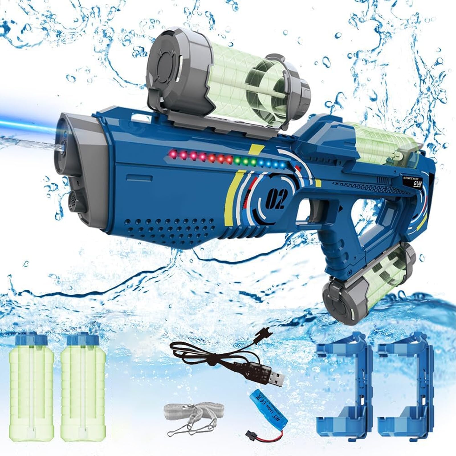 OYDAS Electric Water Gun, Water Pistol,Water Guns Powerful Long Distance 10 Meters Range, Water Pistols for Kids Adults, Automatic Watergun Water Blaster Toys for Summer Pool Beach Party,750ml