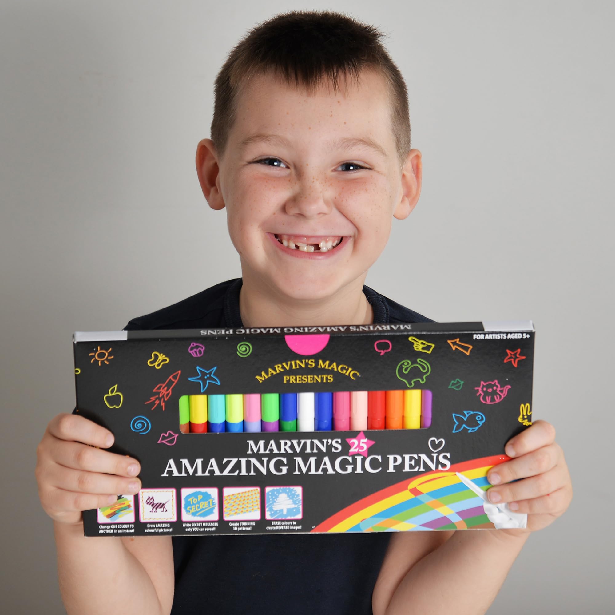 Marvin's Magic, Amazing Art Bundle, 25 Magic Pens and Cool Colouring Book, Sketch Book with 35 Different Animals - Image 4