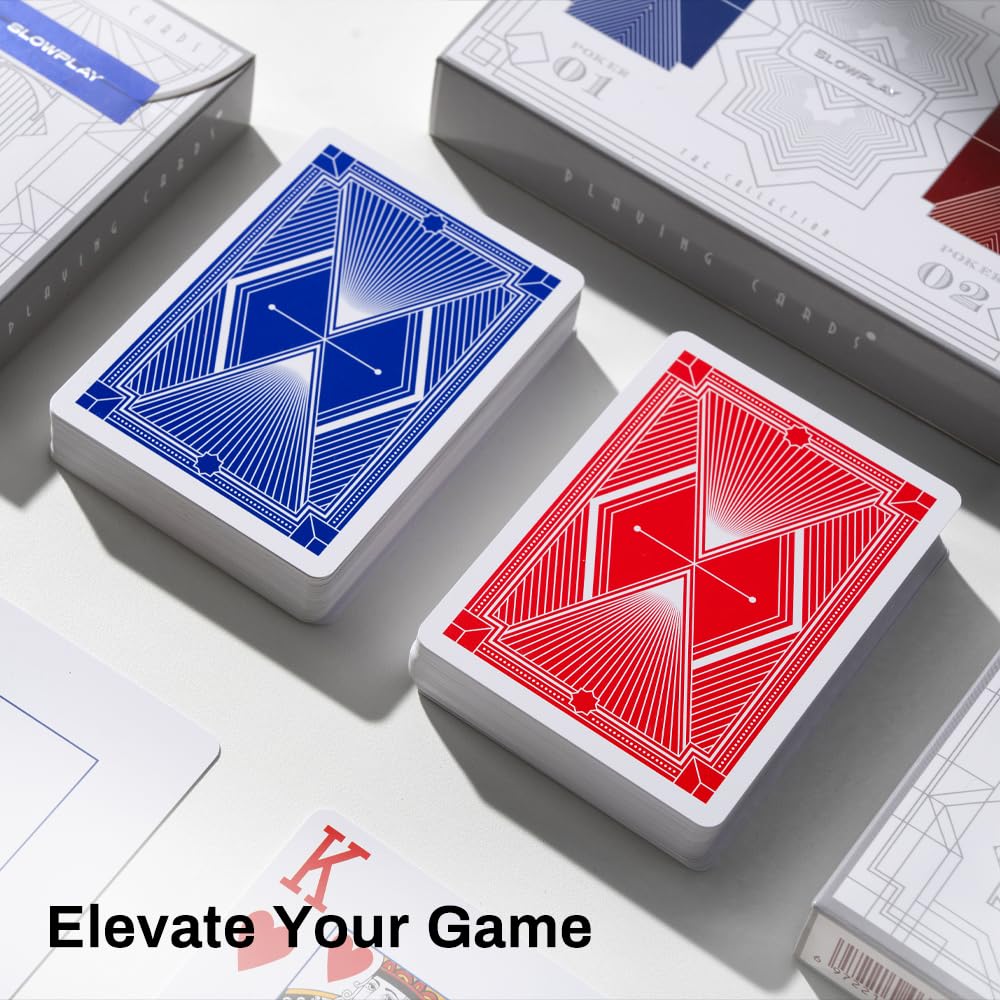 SLOWPLAY 100% Plastic Playing Cards in Bulk, 10-Deck Card Set (Gen