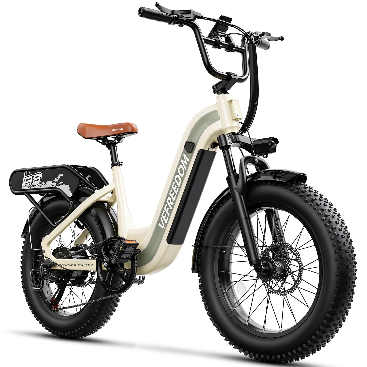 1500W Electric Bike for Adults 20" 4" Fat Tire 48V 20Ah Removable Battery