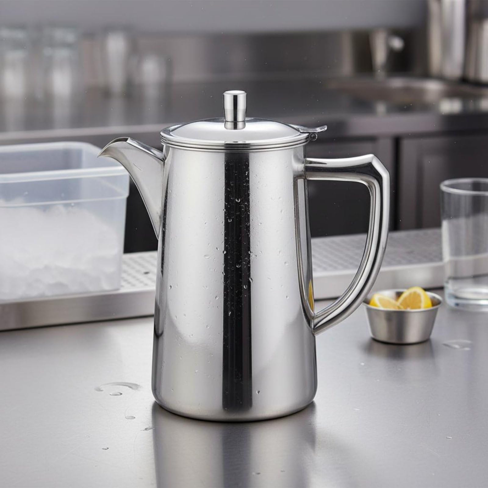 Jarra para Agua O Jugo Acero Inoxidable con Cuerpo y Portátil para Servir Bebidas Frías en Reuniones Amigos O Comidas Diarias Acuado para Restaurante O Cocina, style to 1