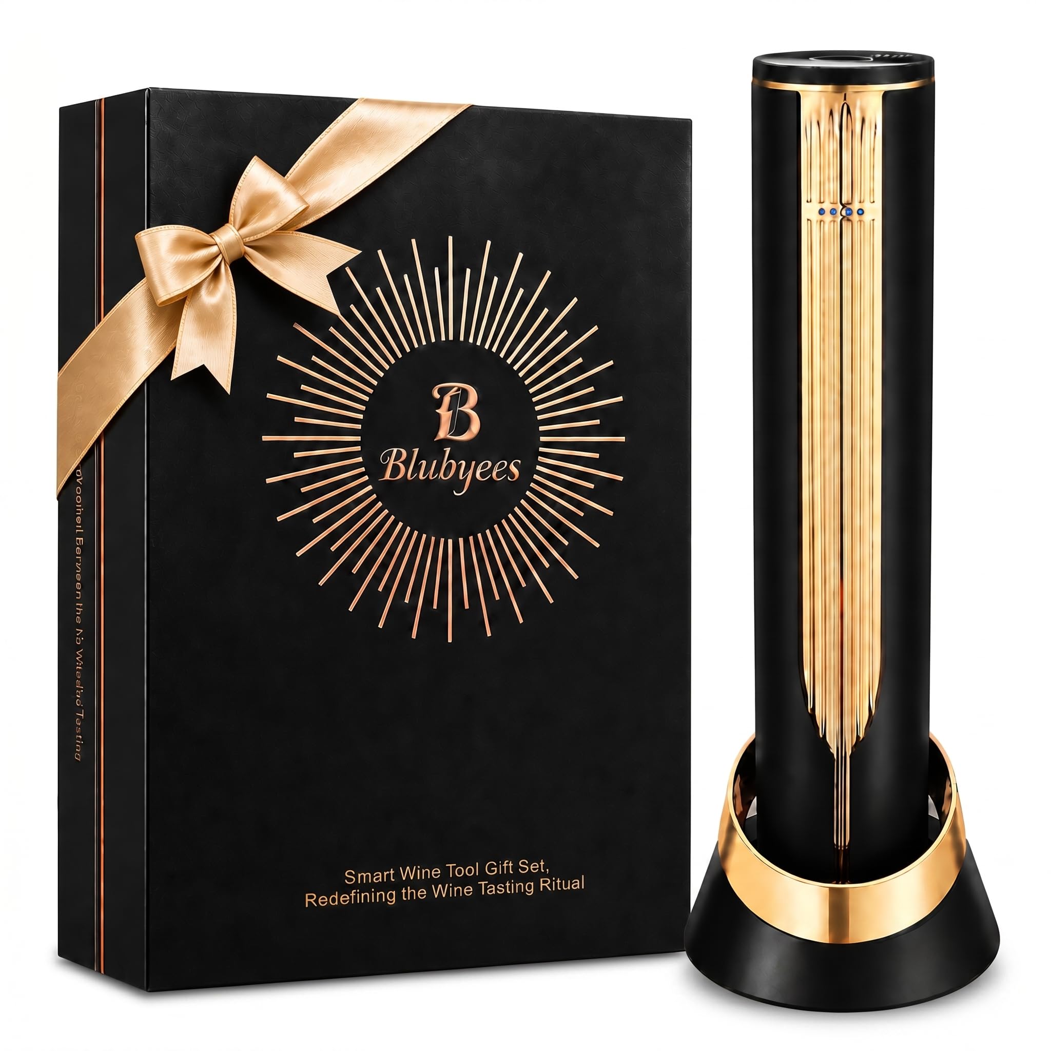 Apribottiglie elettrico con base di ricarica e tagliacapsule integrato, cavatappi automatico, ricaricabile, intelligente, attivabile al tocco, regalo di lusso per donne, uomini, anziani