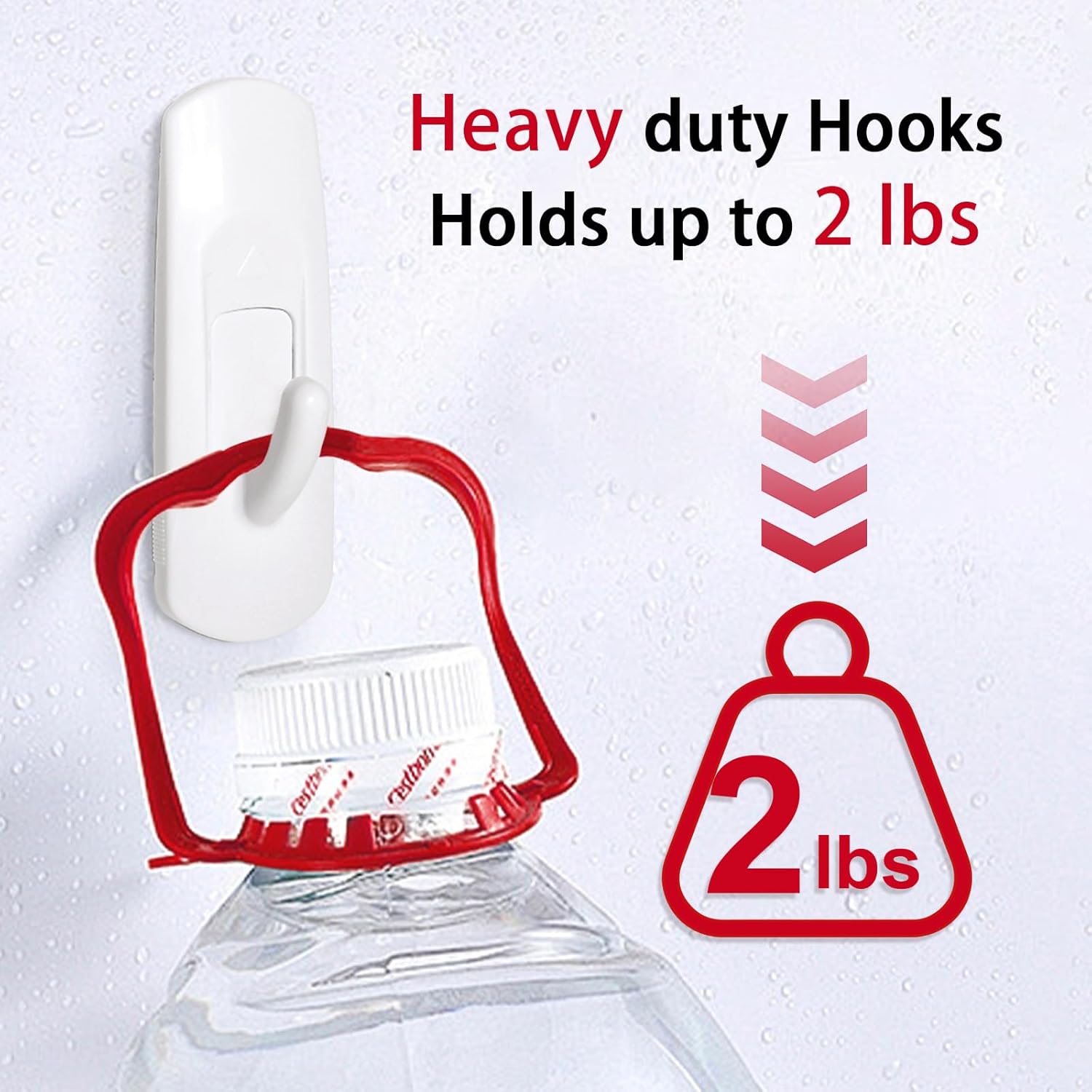 20 Medium Hooks for Hanging, Adhesive Wall Strips Hooks Heavy Duty, no Damage Sticky Utility with 24 Strips for Bathroom Towel，Coat，Door，Key