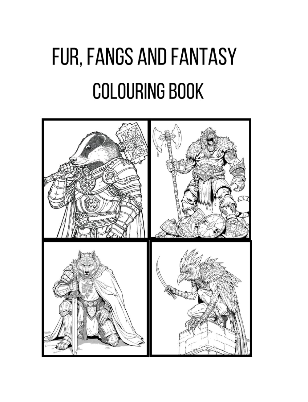 Fur, Fangs and Fantasy: Colouring book for adults