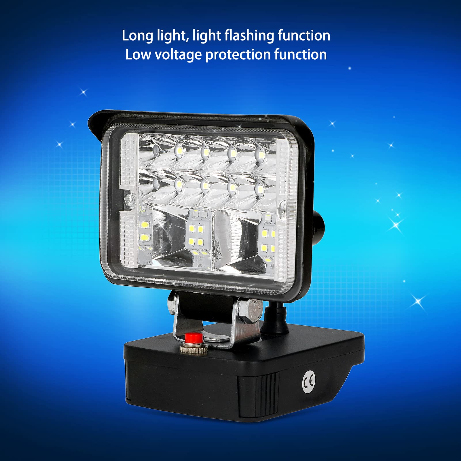 Qinlorgo Eclairage Lampe de travail, lampe de poche + lampe LED avec pile au lithium longue durée Lampe frontale en alliage de zinc pour usage extérieur