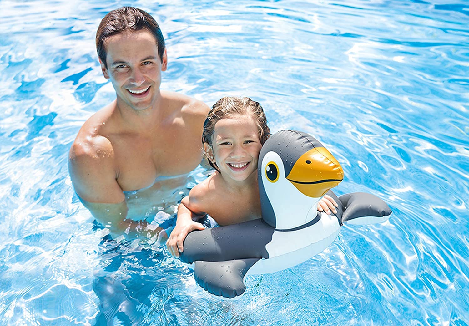 ADJD Inflatable Kiddie Animal Shape Swim Pool Water Float Ring Tube Boat for Kids (Pelican) 4