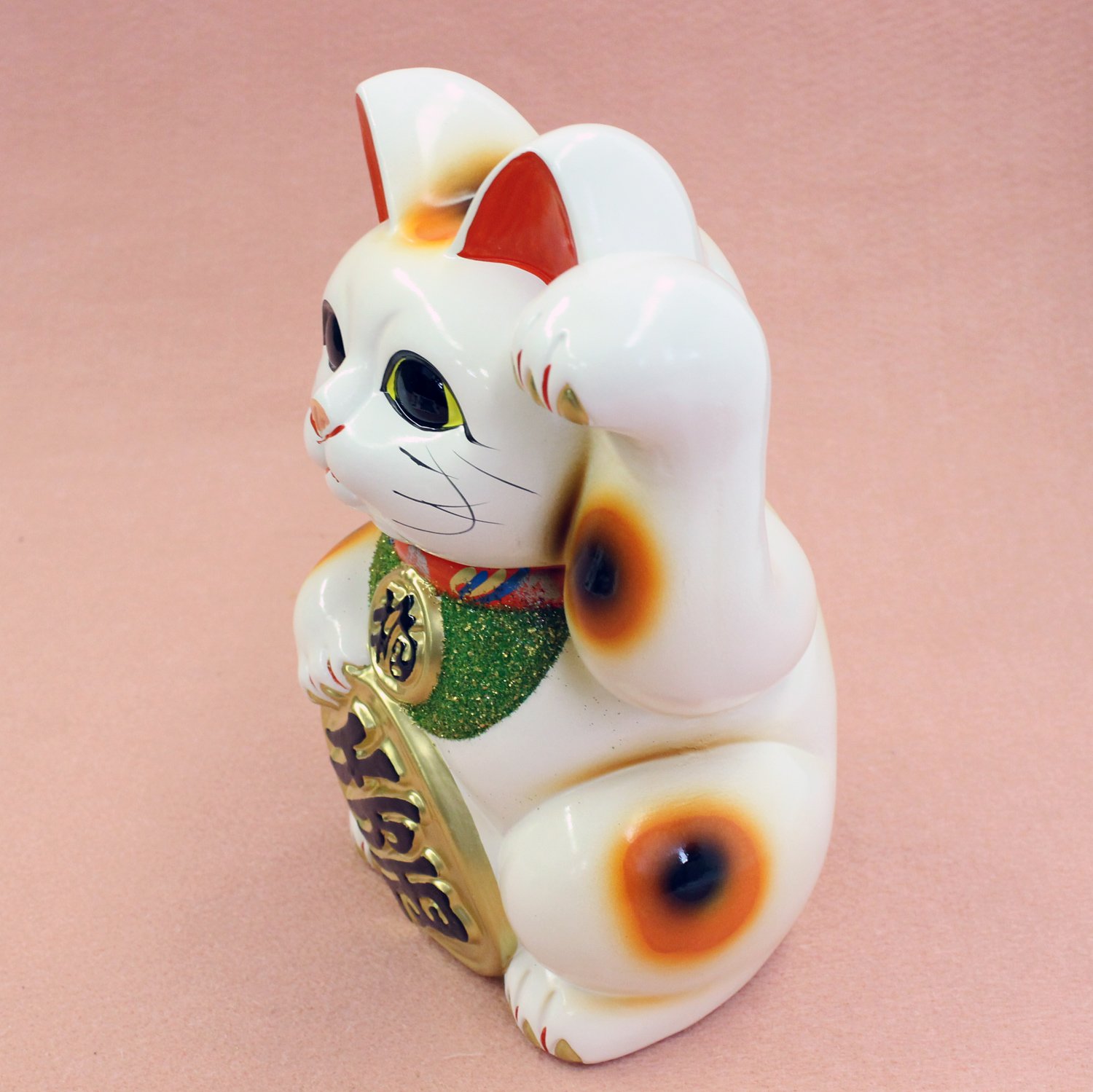 【縁起物】招き猫 常滑焼　招き猫7号　約23ｃｍ　左手上げ 人運招福 置物 縁起物】招き猫 常滑焼 招き猫7号 約23cm 左手上げ 人運招福 置物